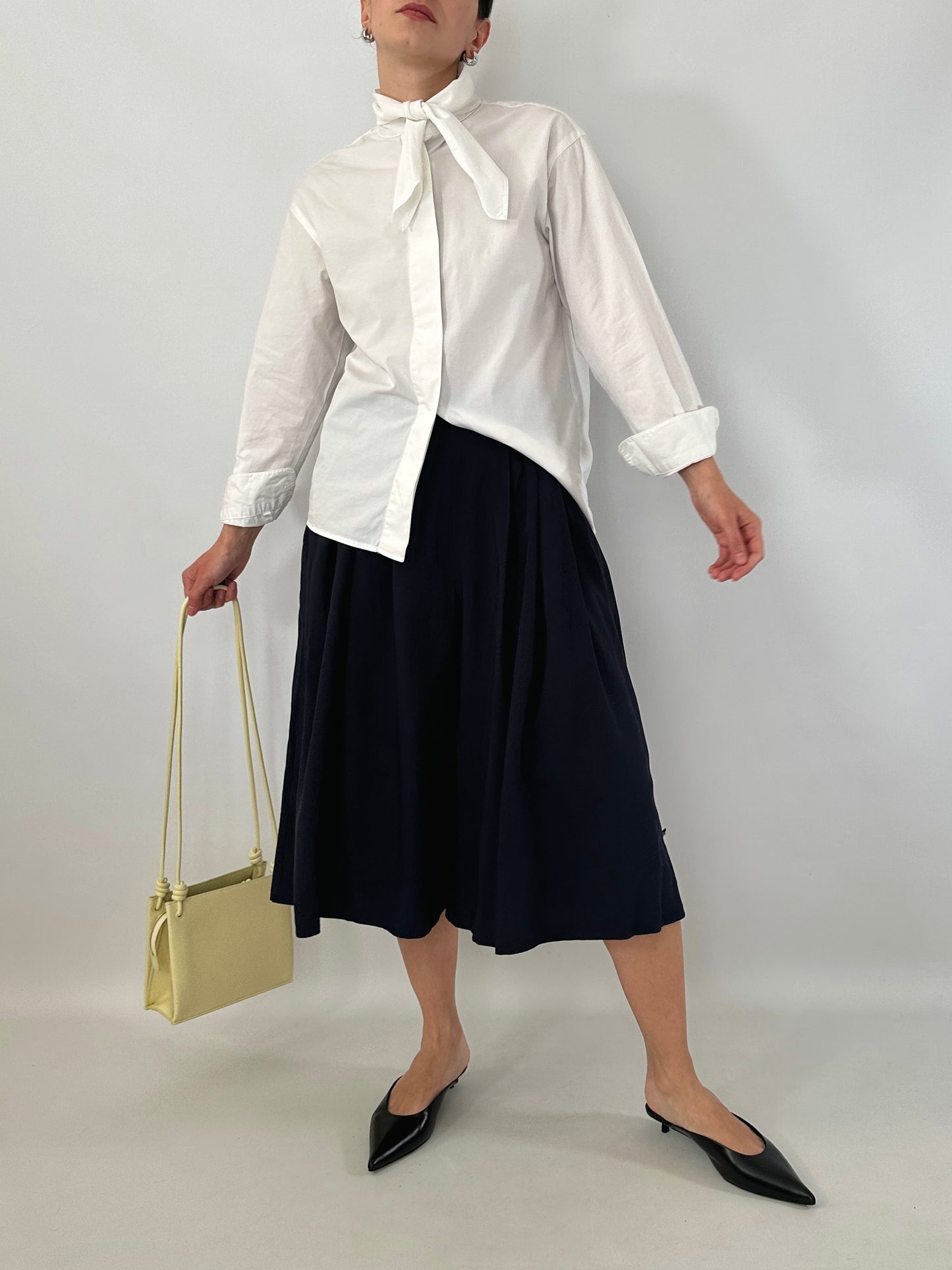 Wide-leg blue culottes