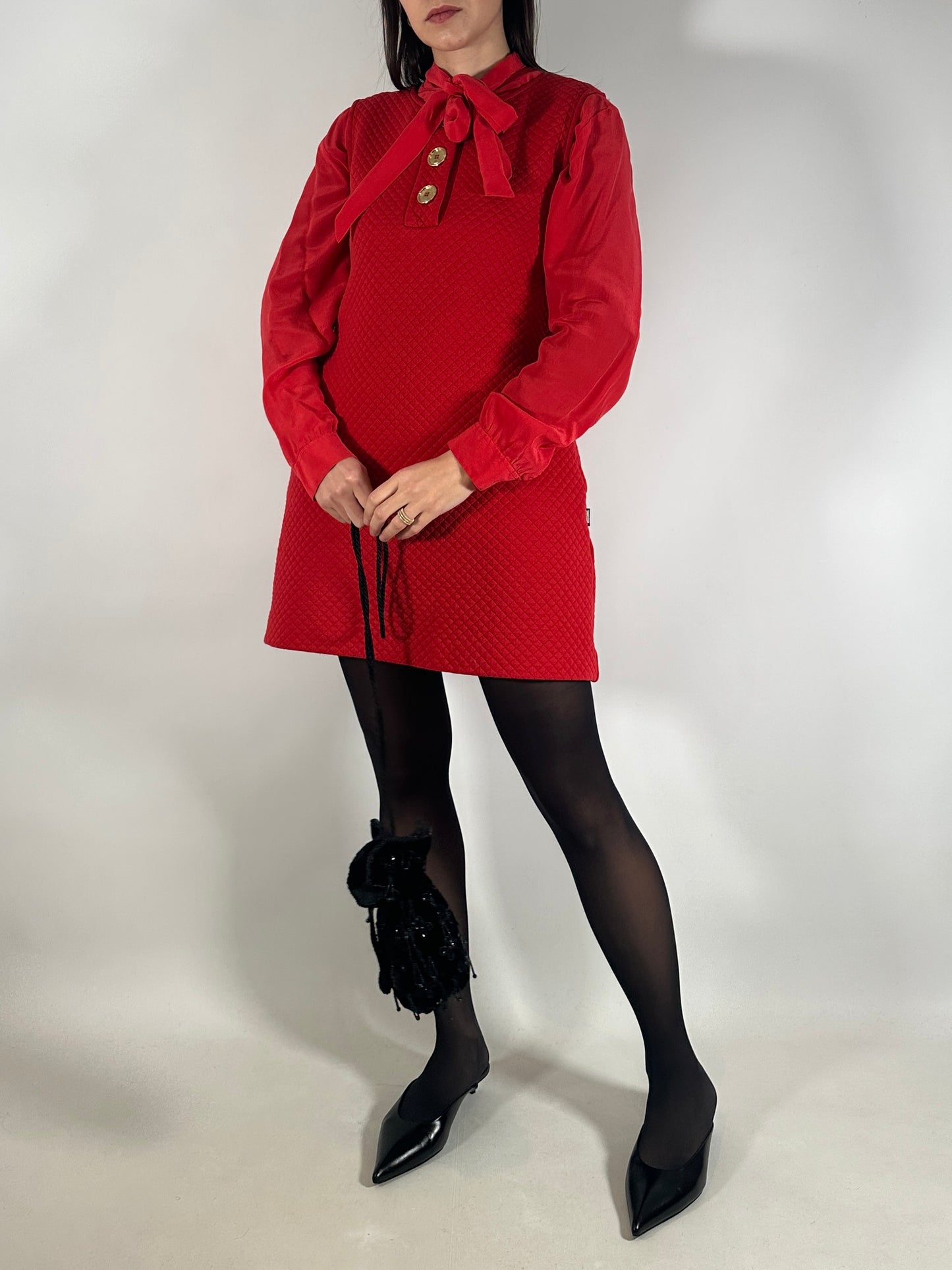 Love Moschino Quilted Red Shift Dress