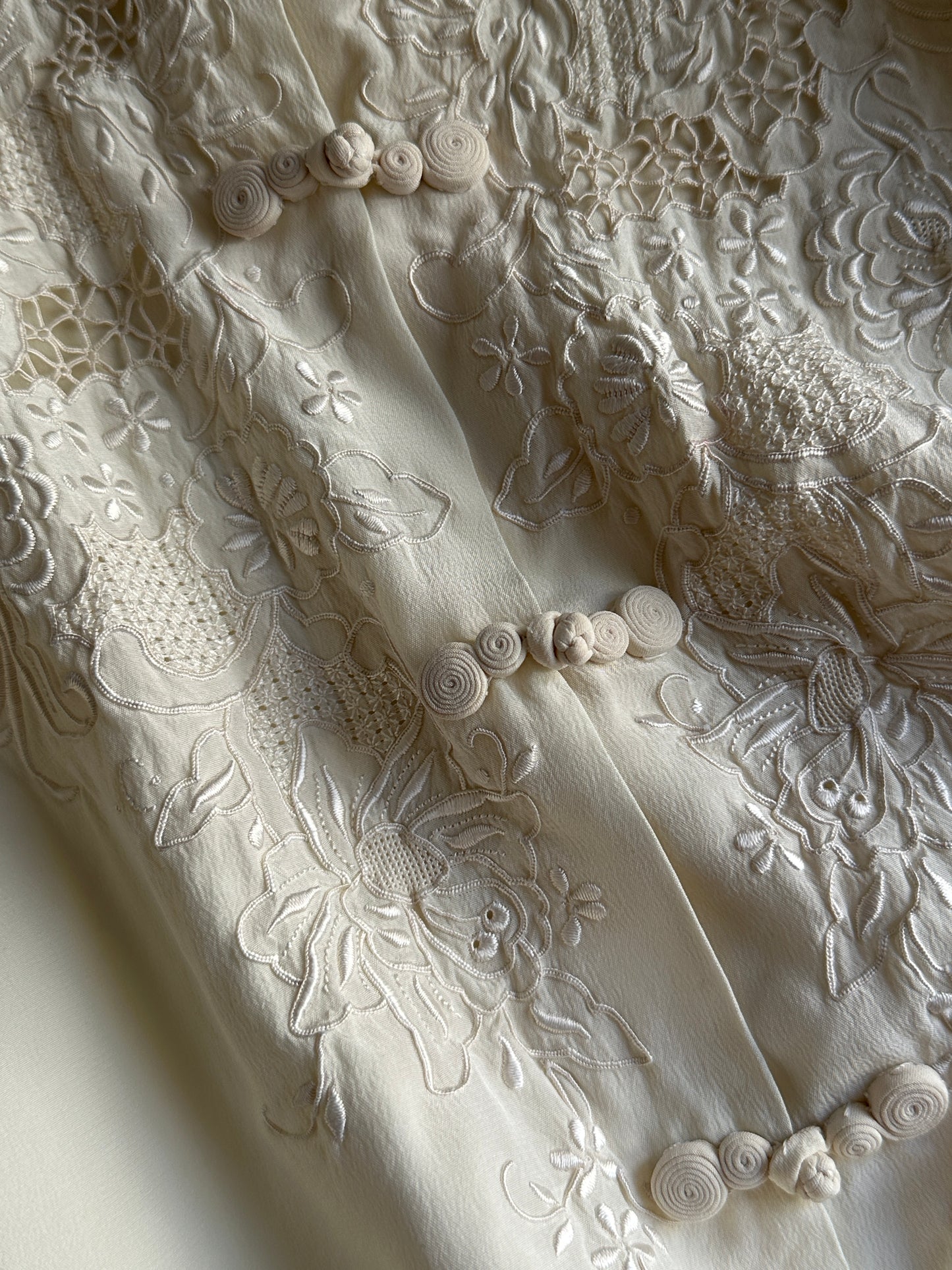 Hand-Embroidered Vintage Chinese Silk Blouse