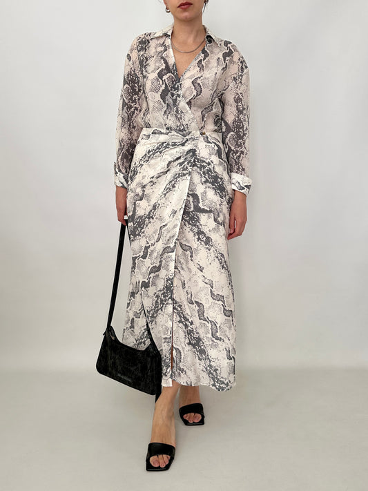 Max Mara snake print wrap dress