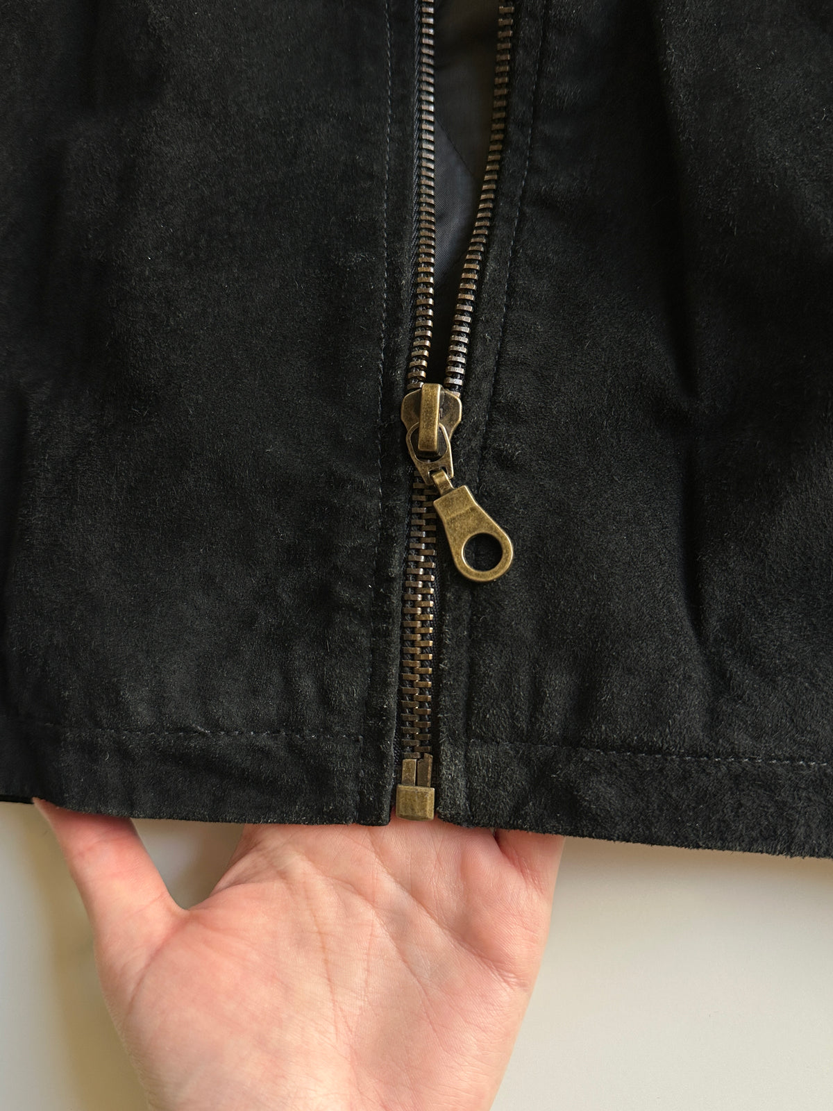 Black Suede Zip-up Jacket