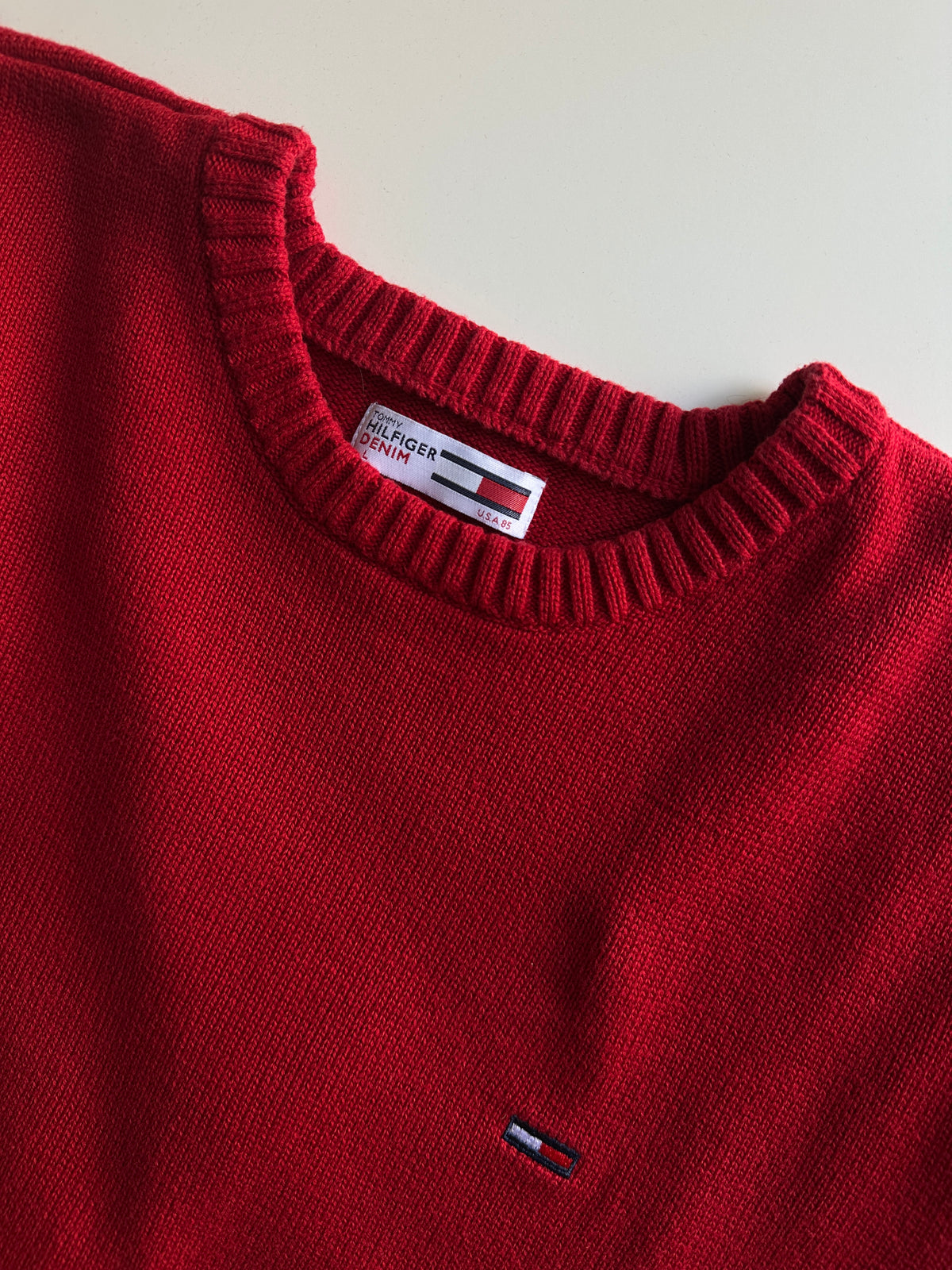 Tommy Hilfiger Red Cotton Sweater