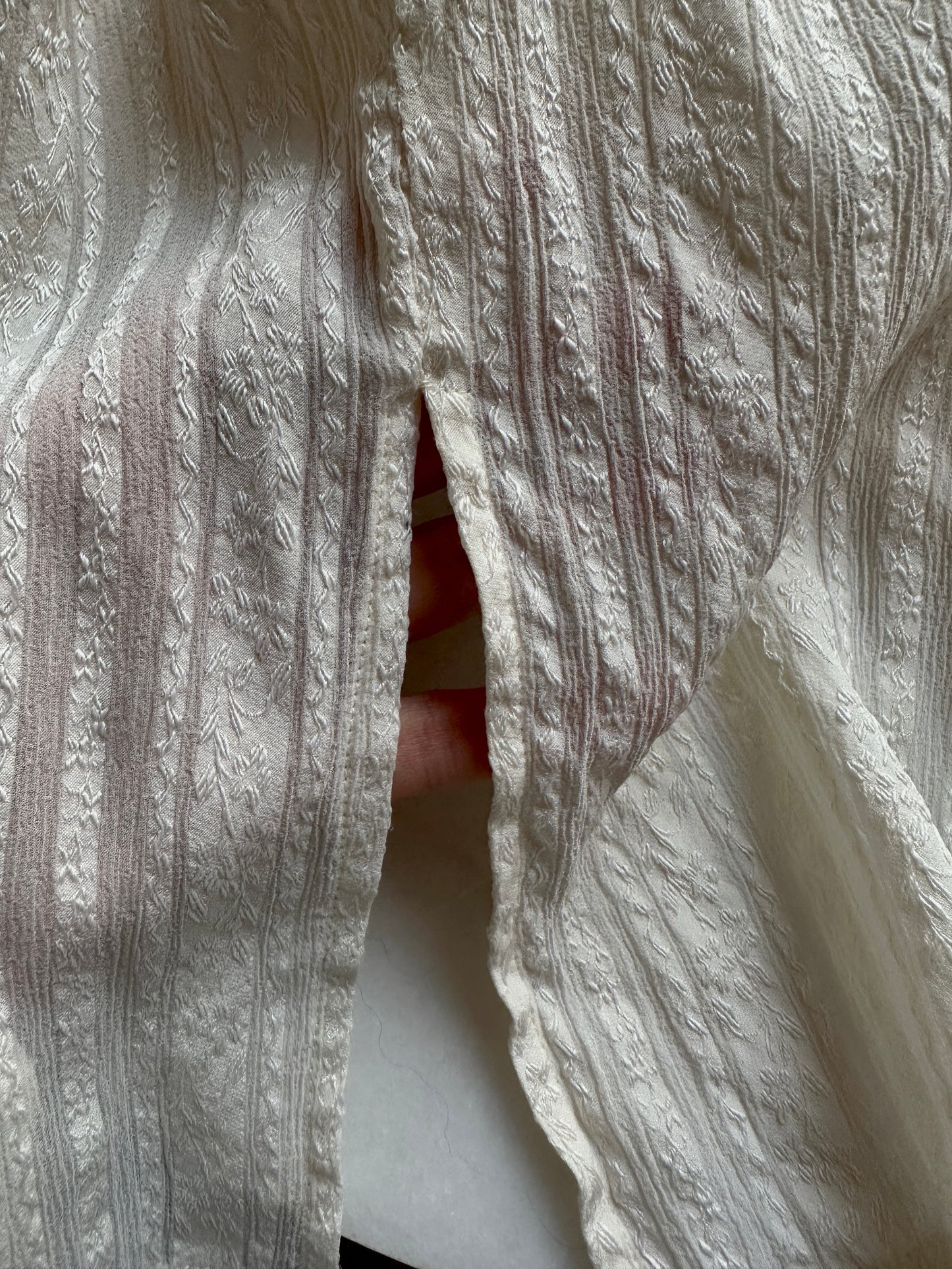 Embroidered vintage ivory shirt