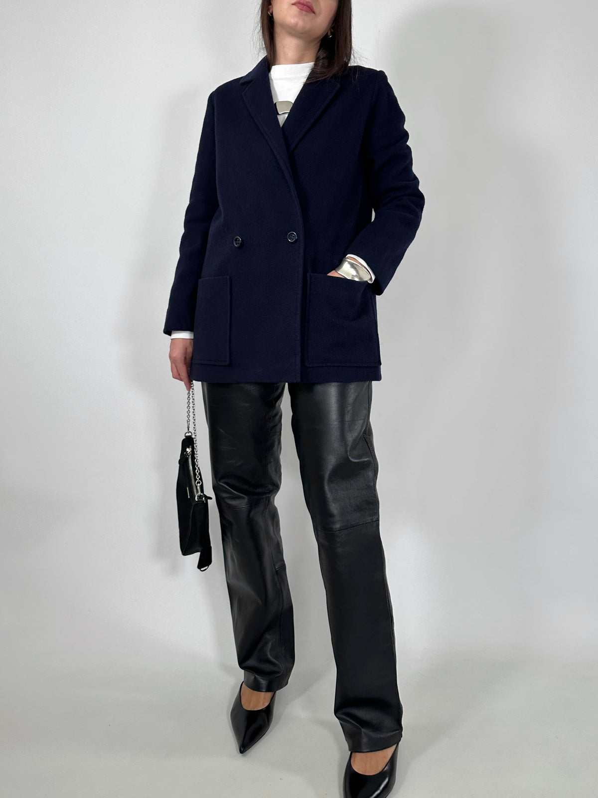 Navy Blue Wool Peacoat