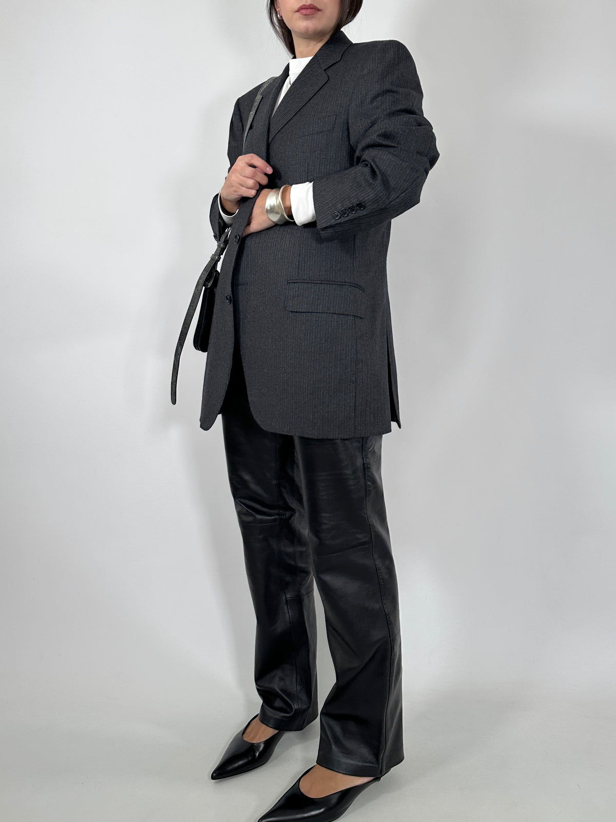 Canali Tailored Pinstripe Wool Blazer