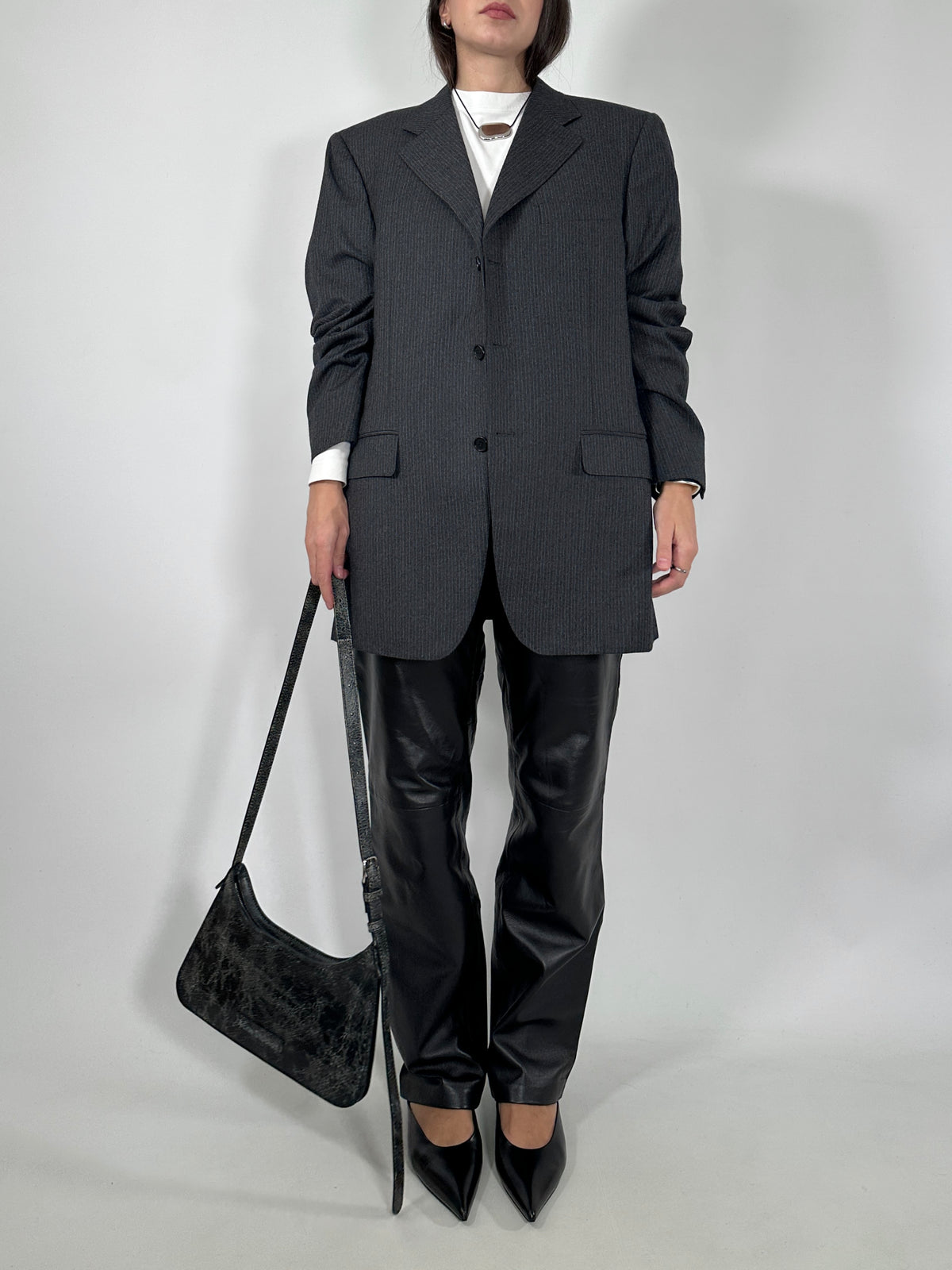 Canali Tailored Pinstripe Wool Blazer