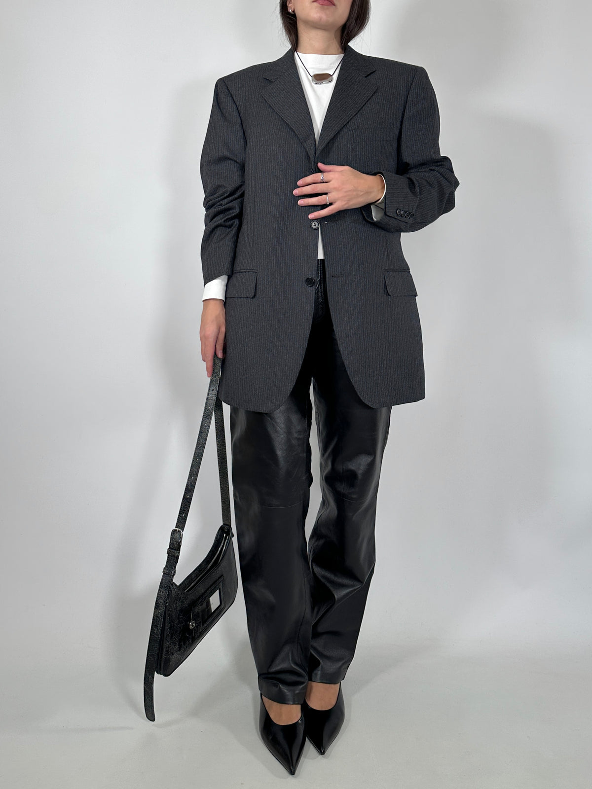 Canali Tailored Pinstripe Wool Blazer
