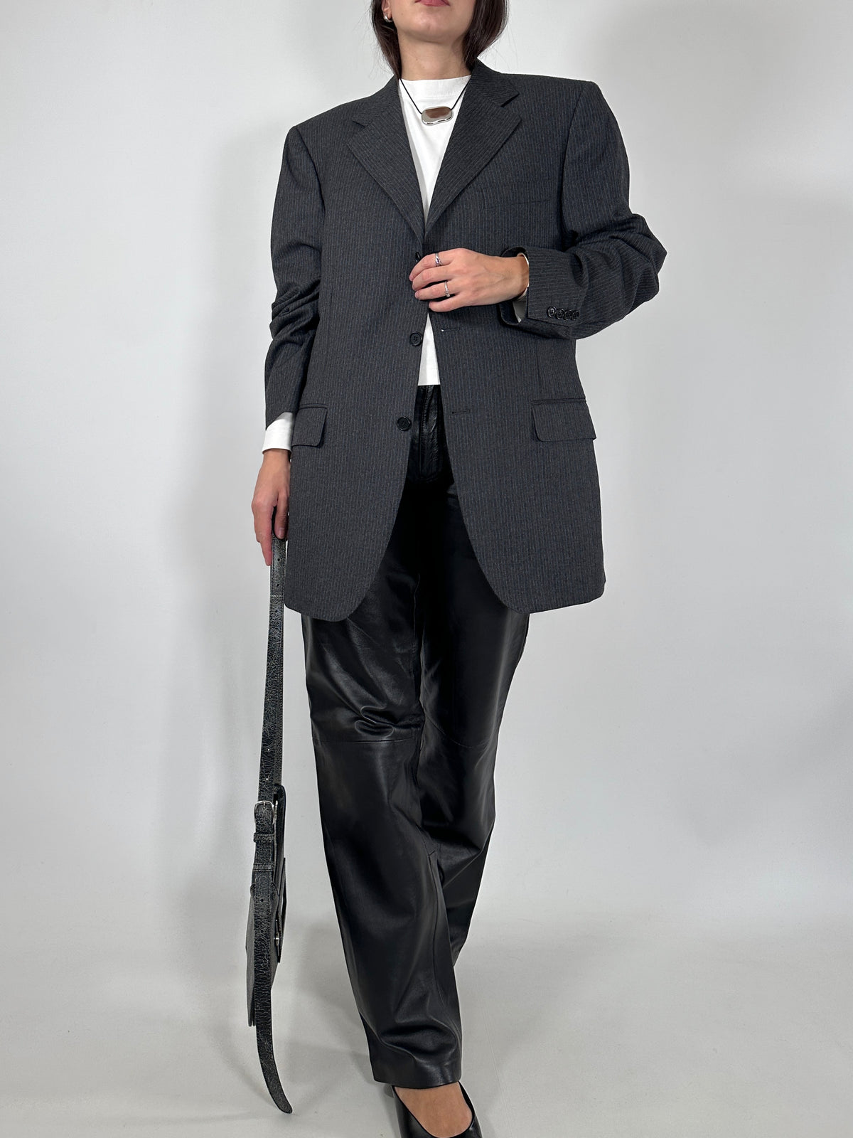 Canali Tailored Pinstripe Wool Blazer