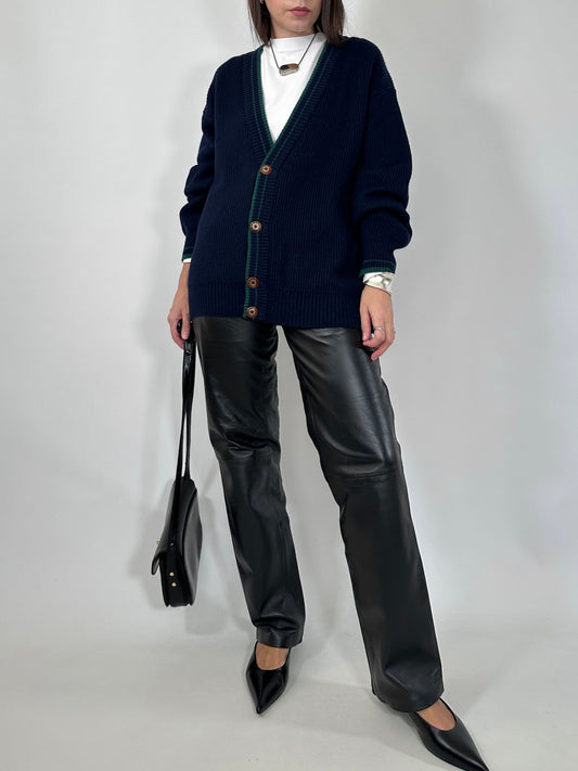 Soft Leather Straight Trousers