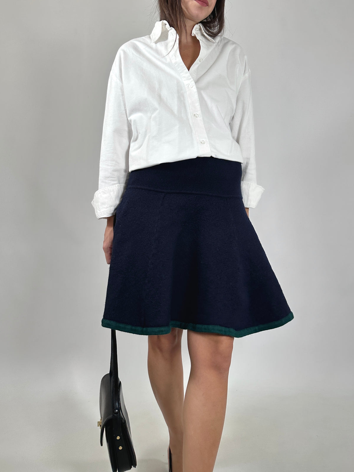 Iceberg Wool Flared Skirt