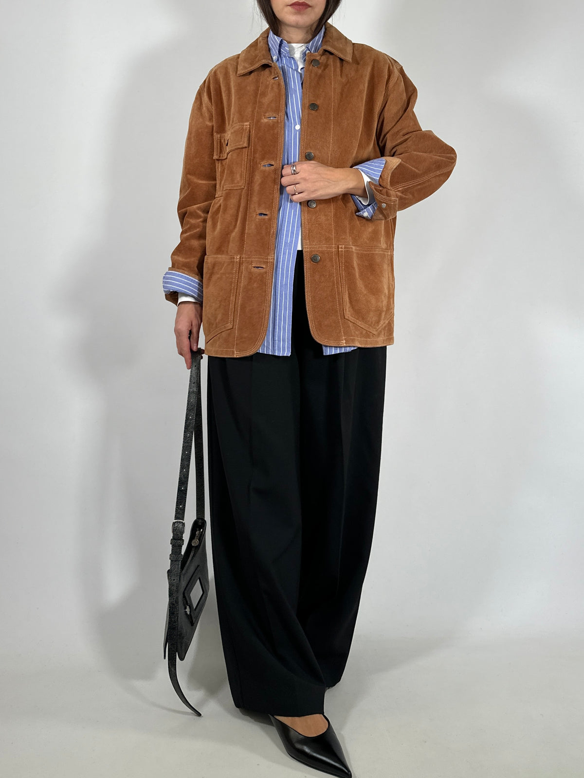 Cognac Suede Workwear Jacket