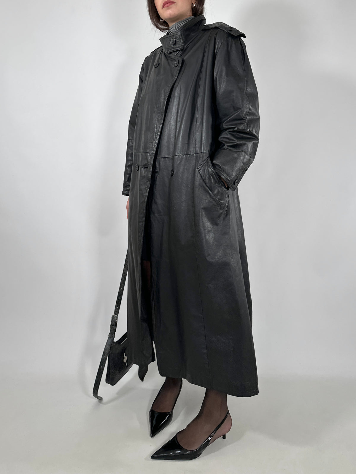 Vintage Leather Trench Coat