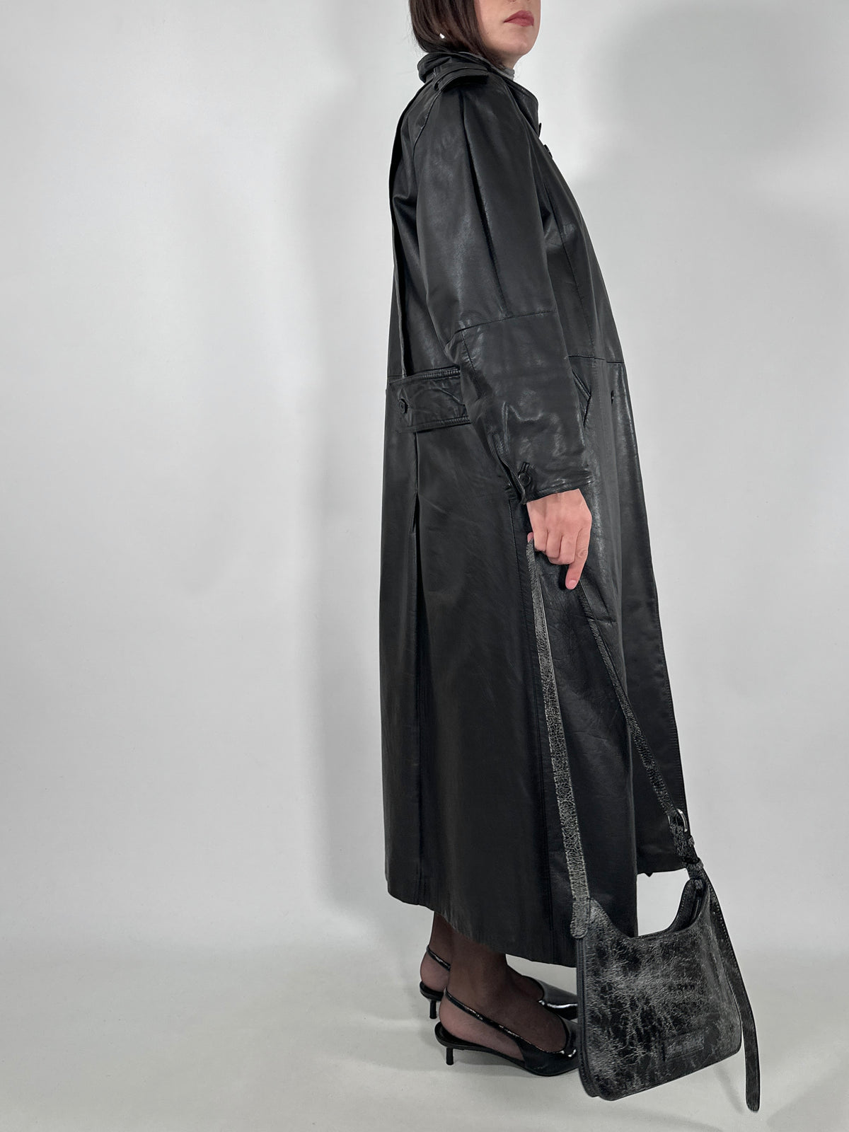 Vintage Leather Trench Coat