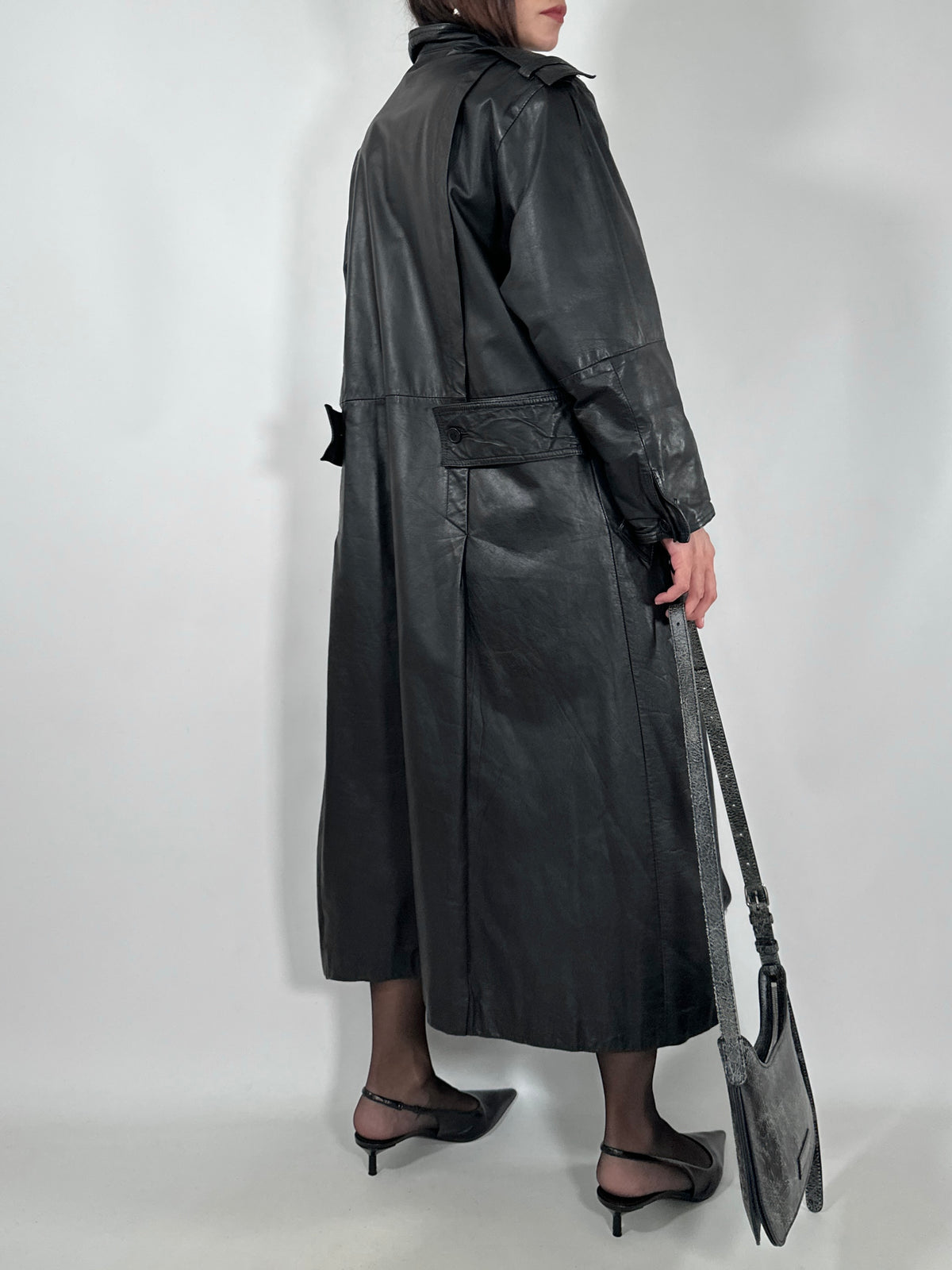 Vintage Leather Trench Coat
