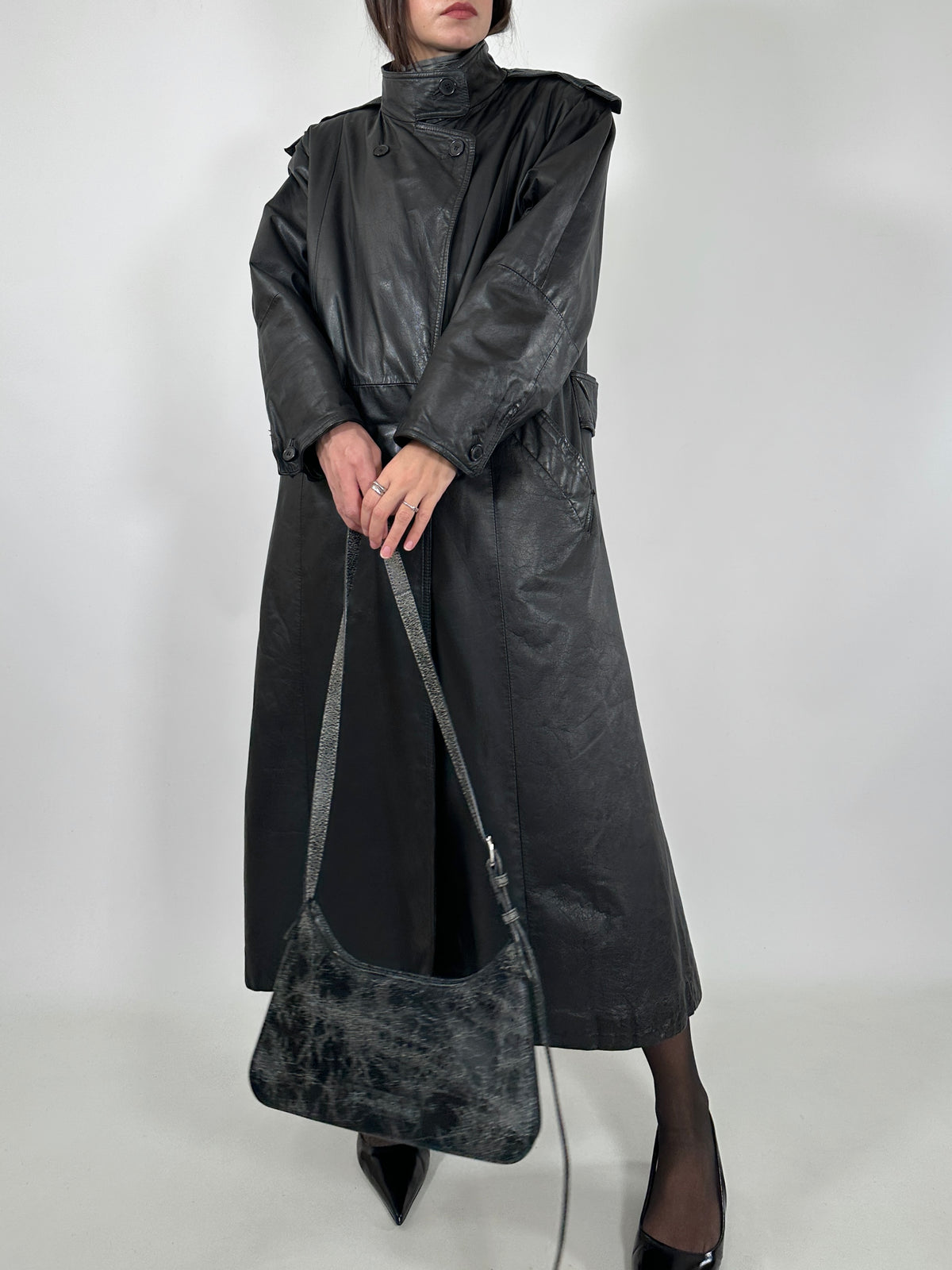 Vintage Leather Trench Coat