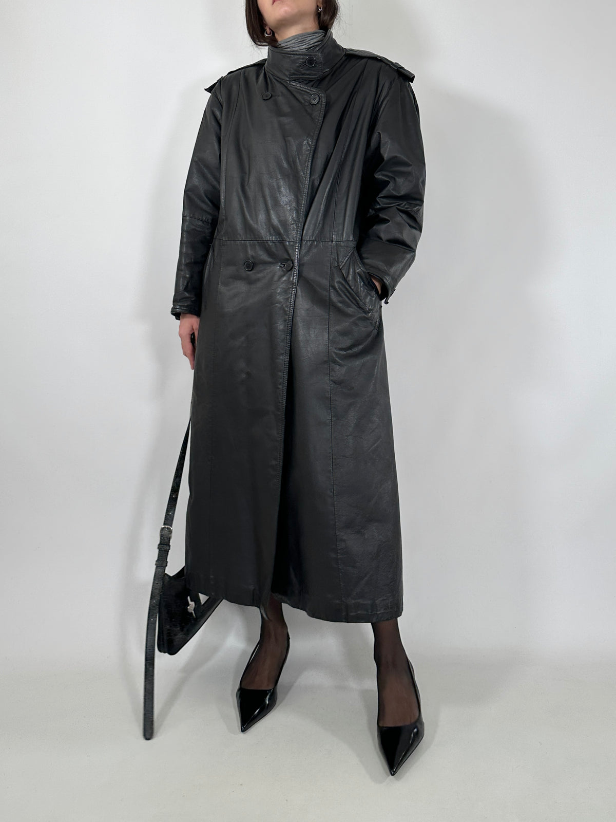Vintage Leather Trench Coat