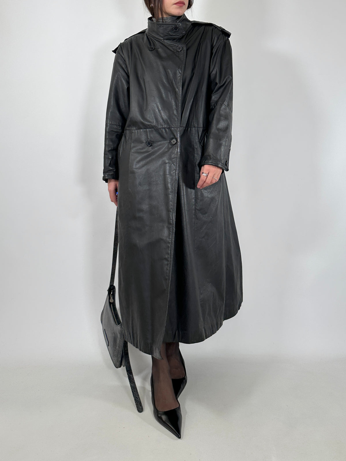 Vintage Leather Trench Coat