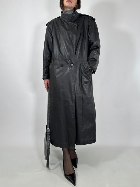 Vintage Leather Trench Coat