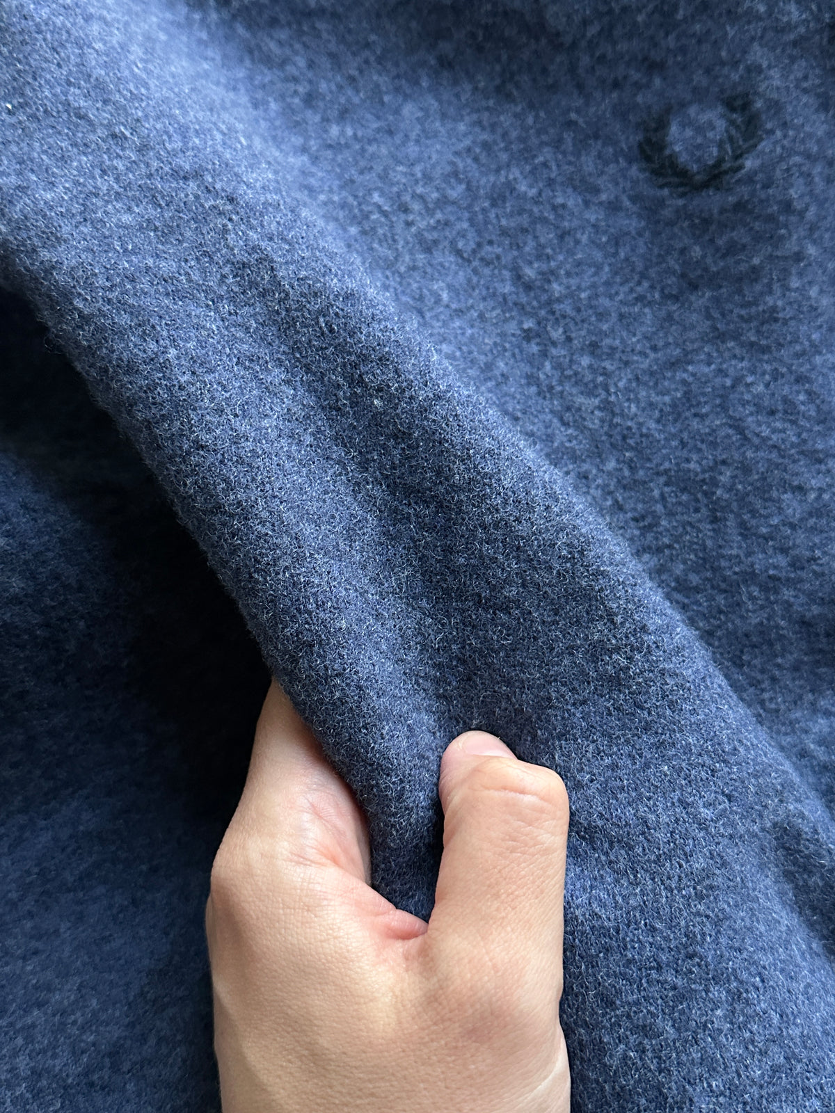 Blue Wool V-Neck Sweater