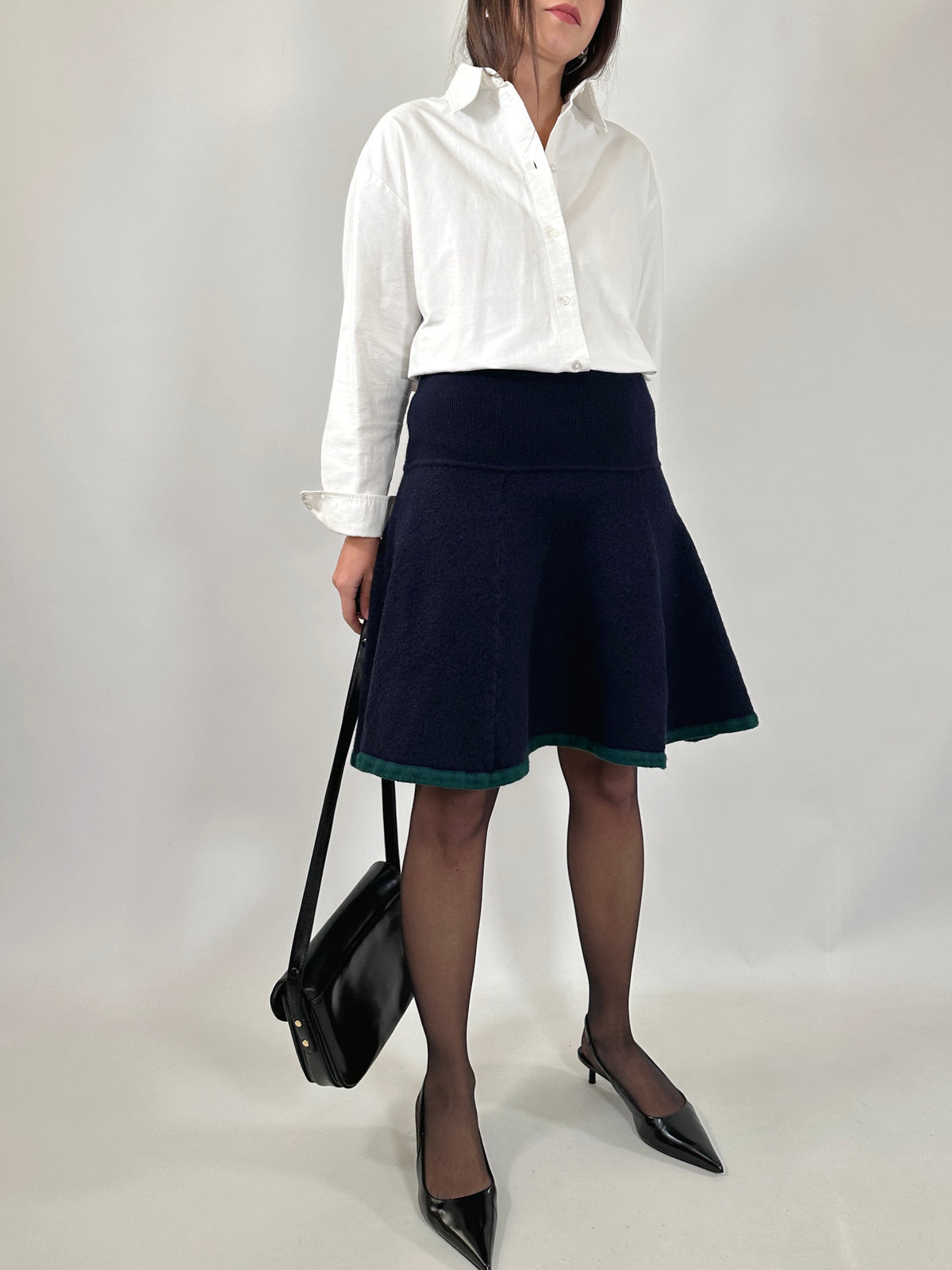 Iceberg Wool Flared Skirt
