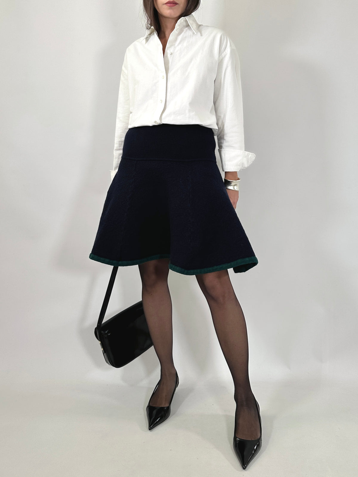 Iceberg Wool Flared Skirt