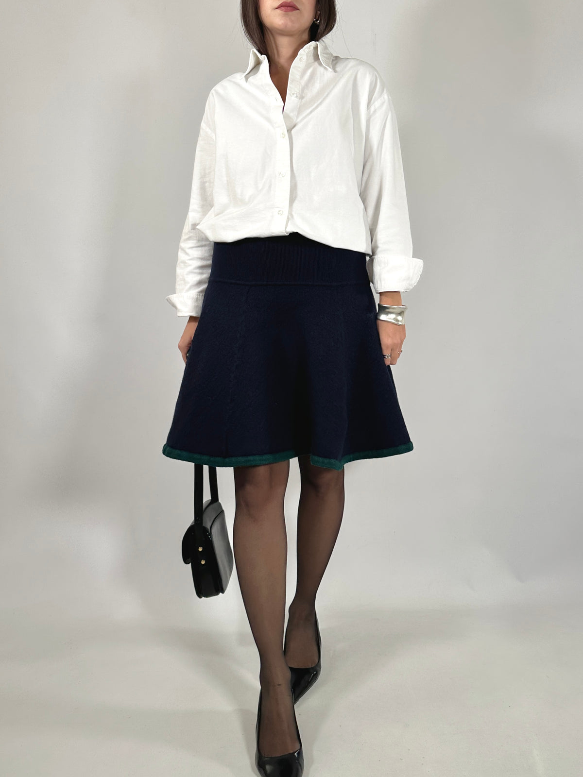 Iceberg Wool Flared Skirt