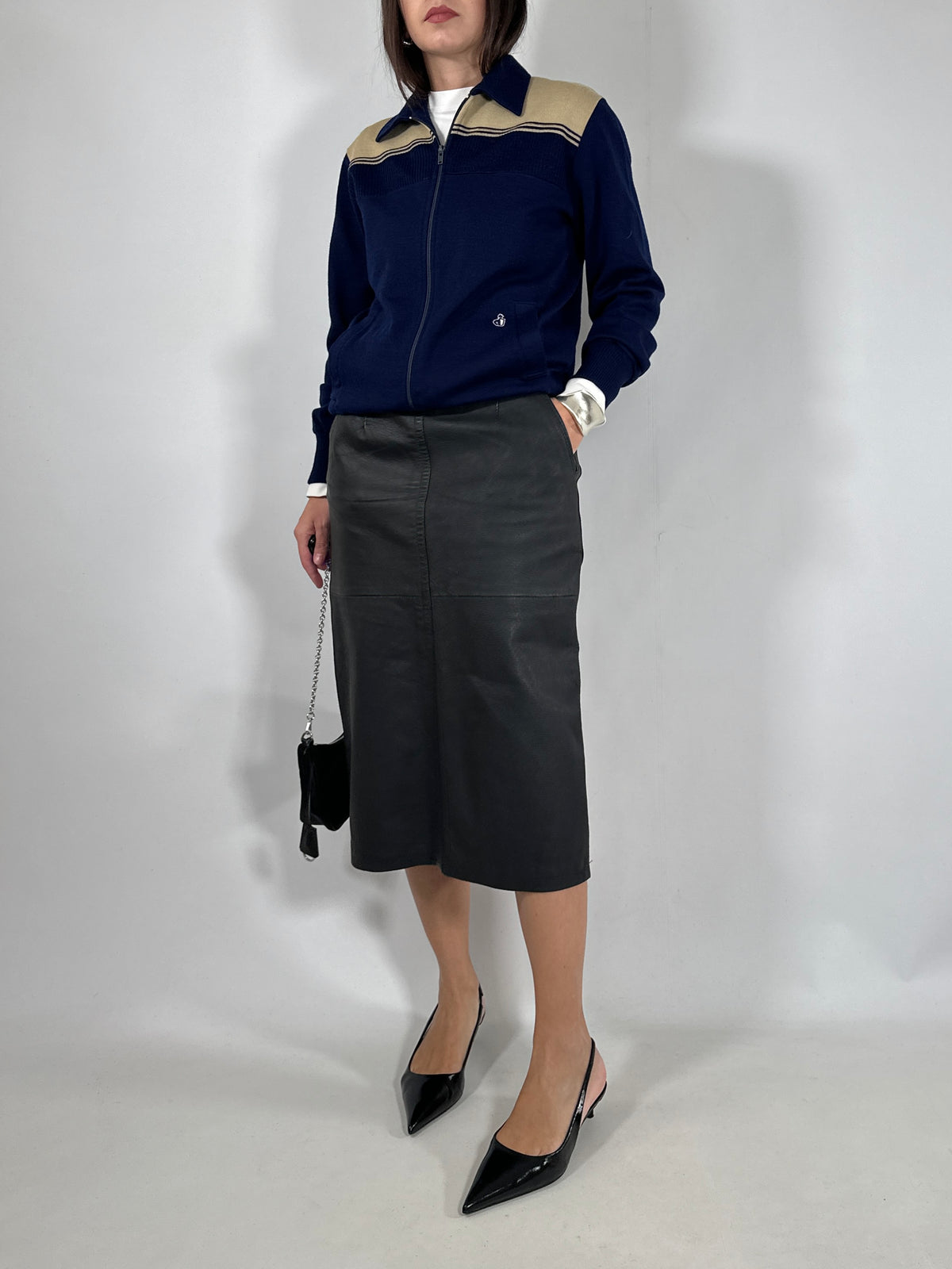 Vintage Leather Pencil Skirt