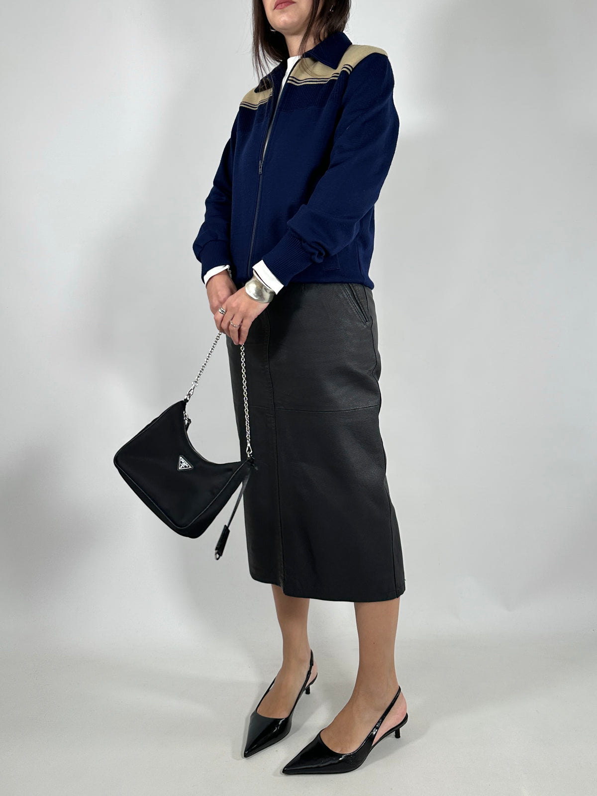 Vintage Leather Pencil Skirt