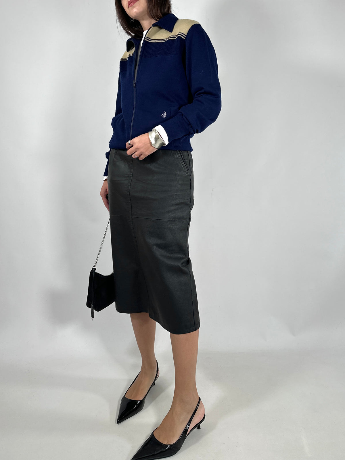 Vintage Leather Pencil Skirt