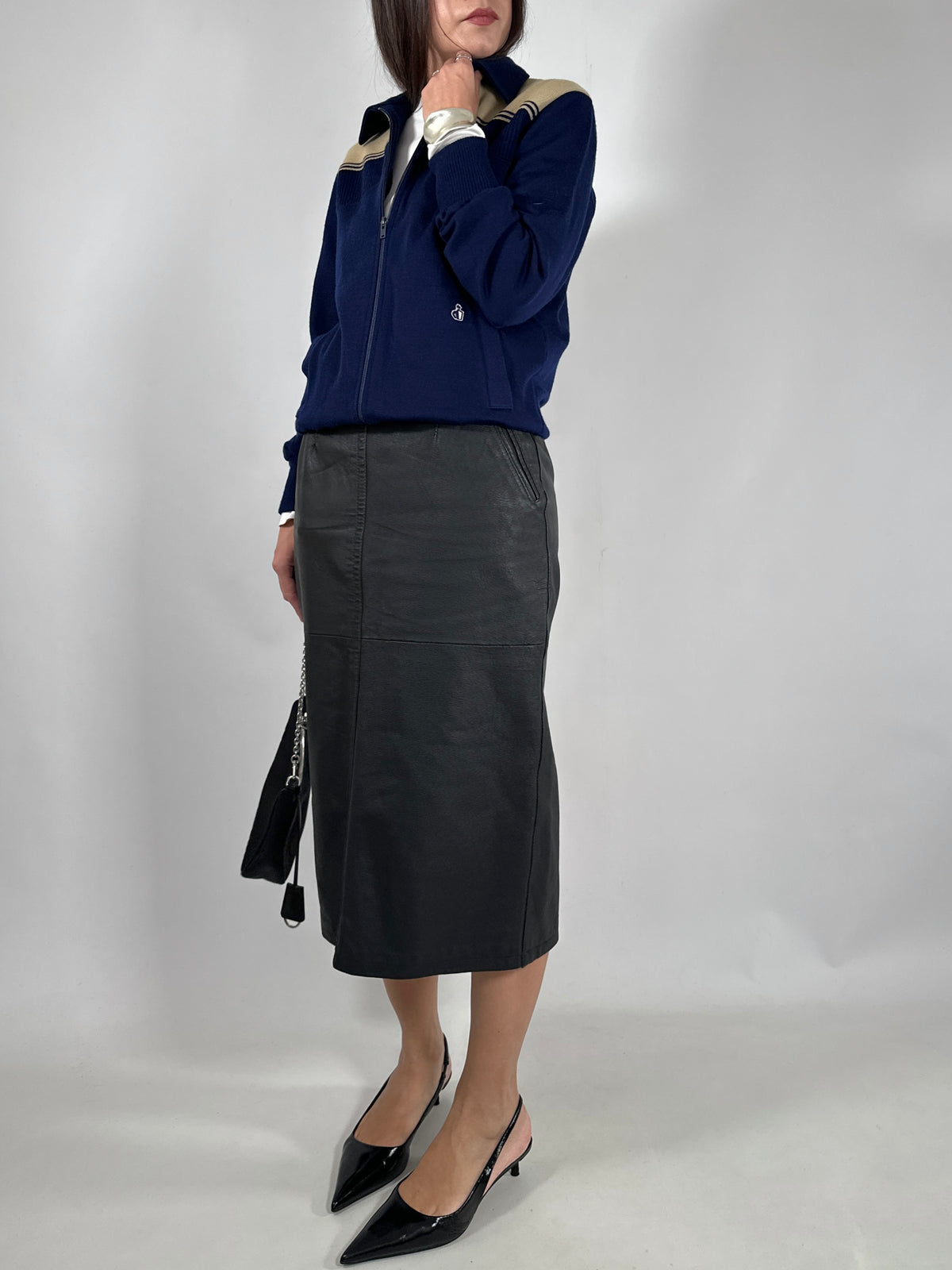 Vintage Leather Pencil Skirt