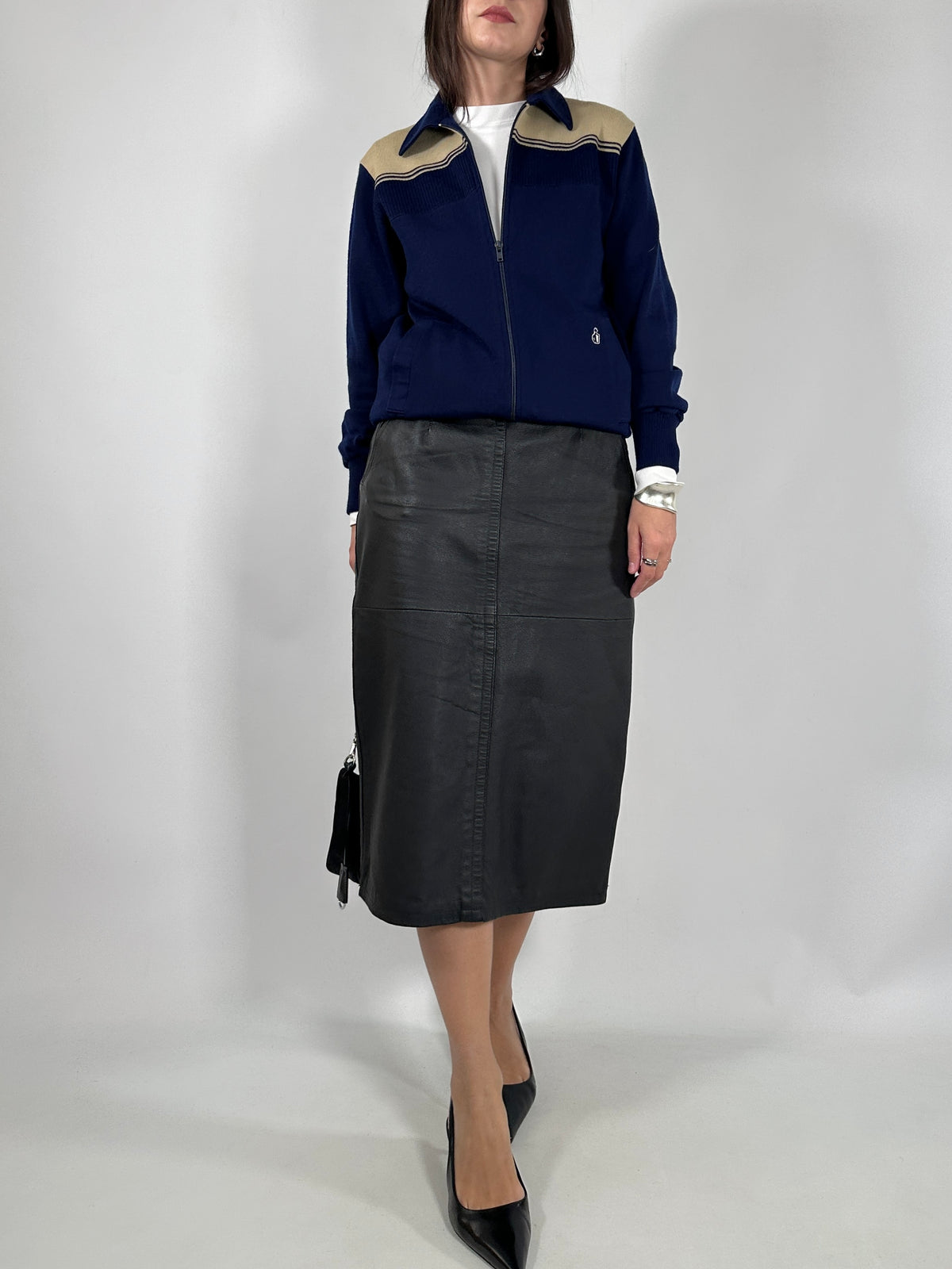 Vintage Leather Pencil Skirt