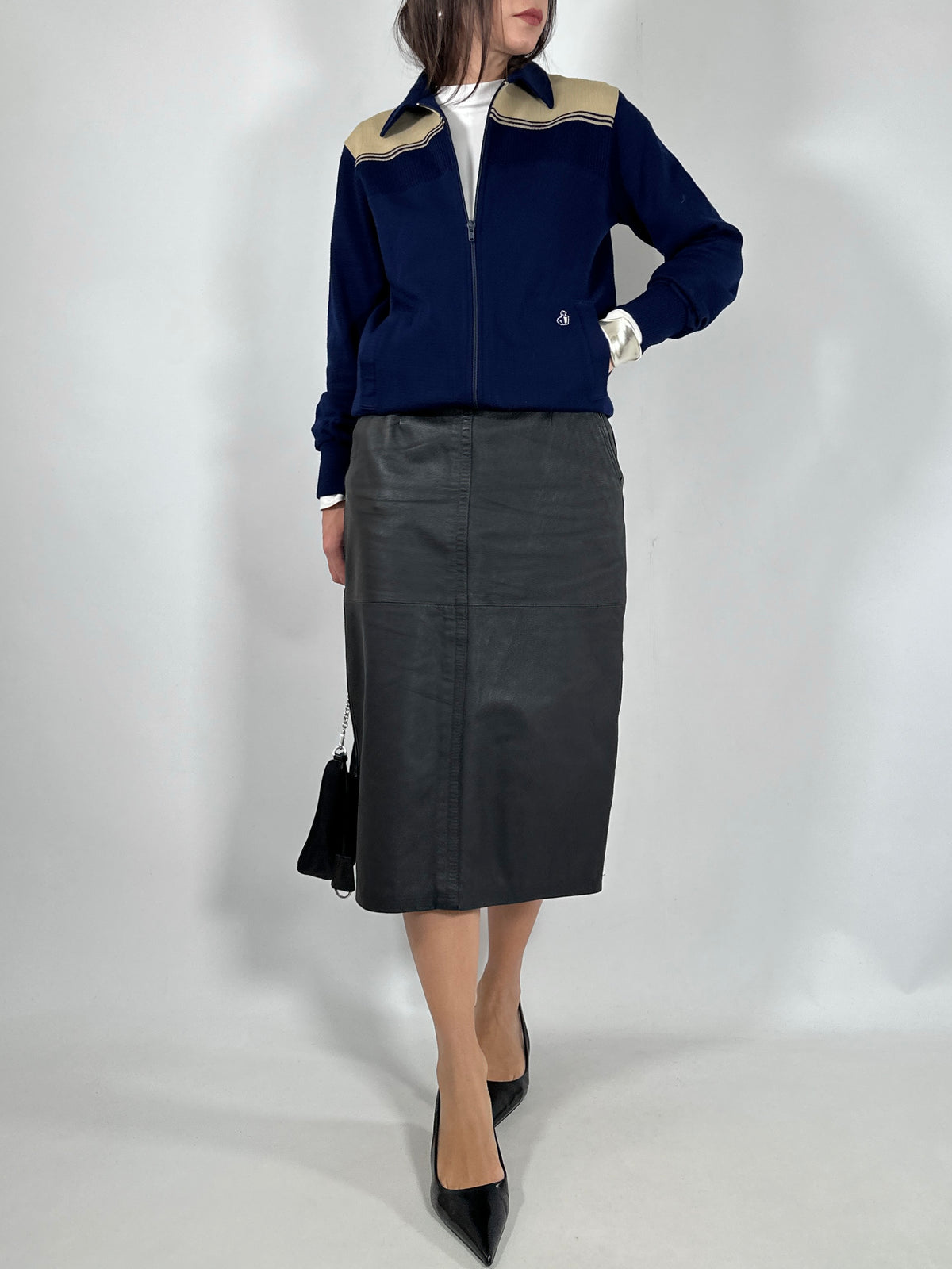 Vintage Leather Pencil Skirt