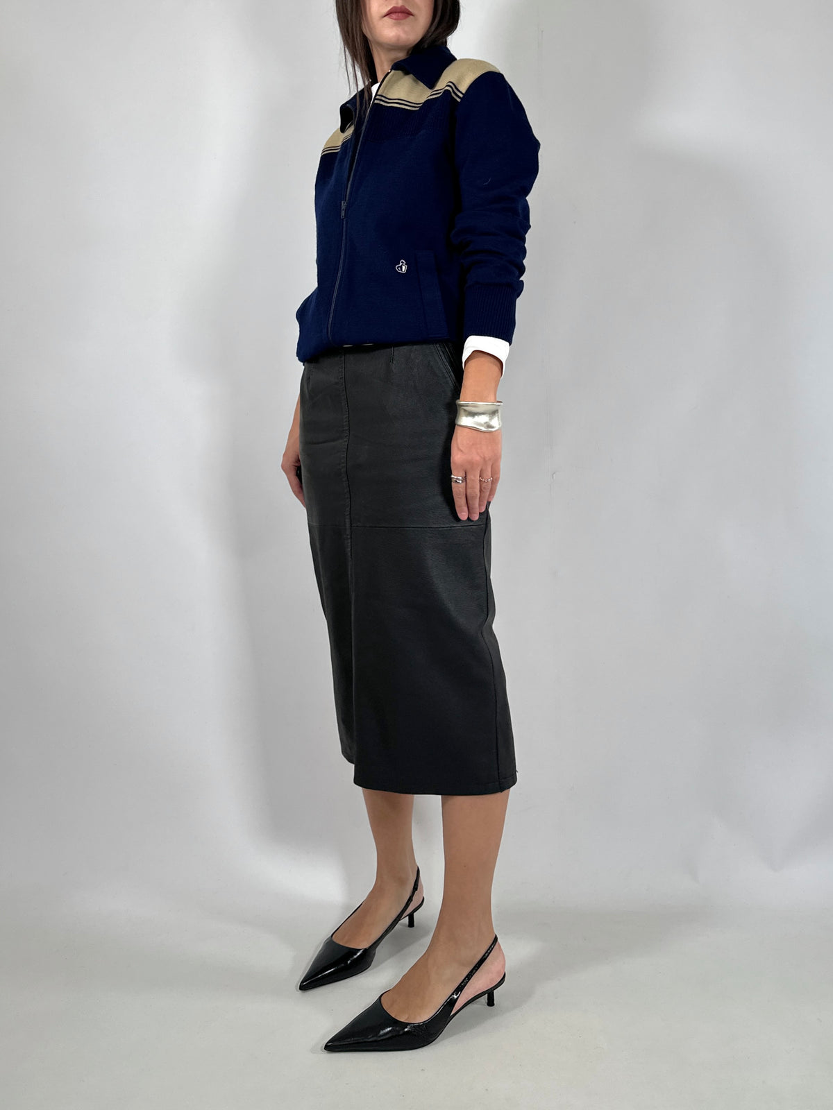 Vintage Leather Pencil Skirt