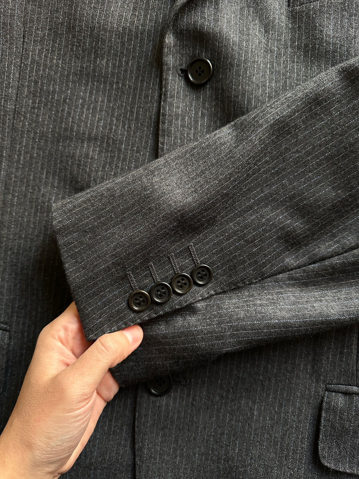 Canali Tailored Pinstripe Wool Blazer
