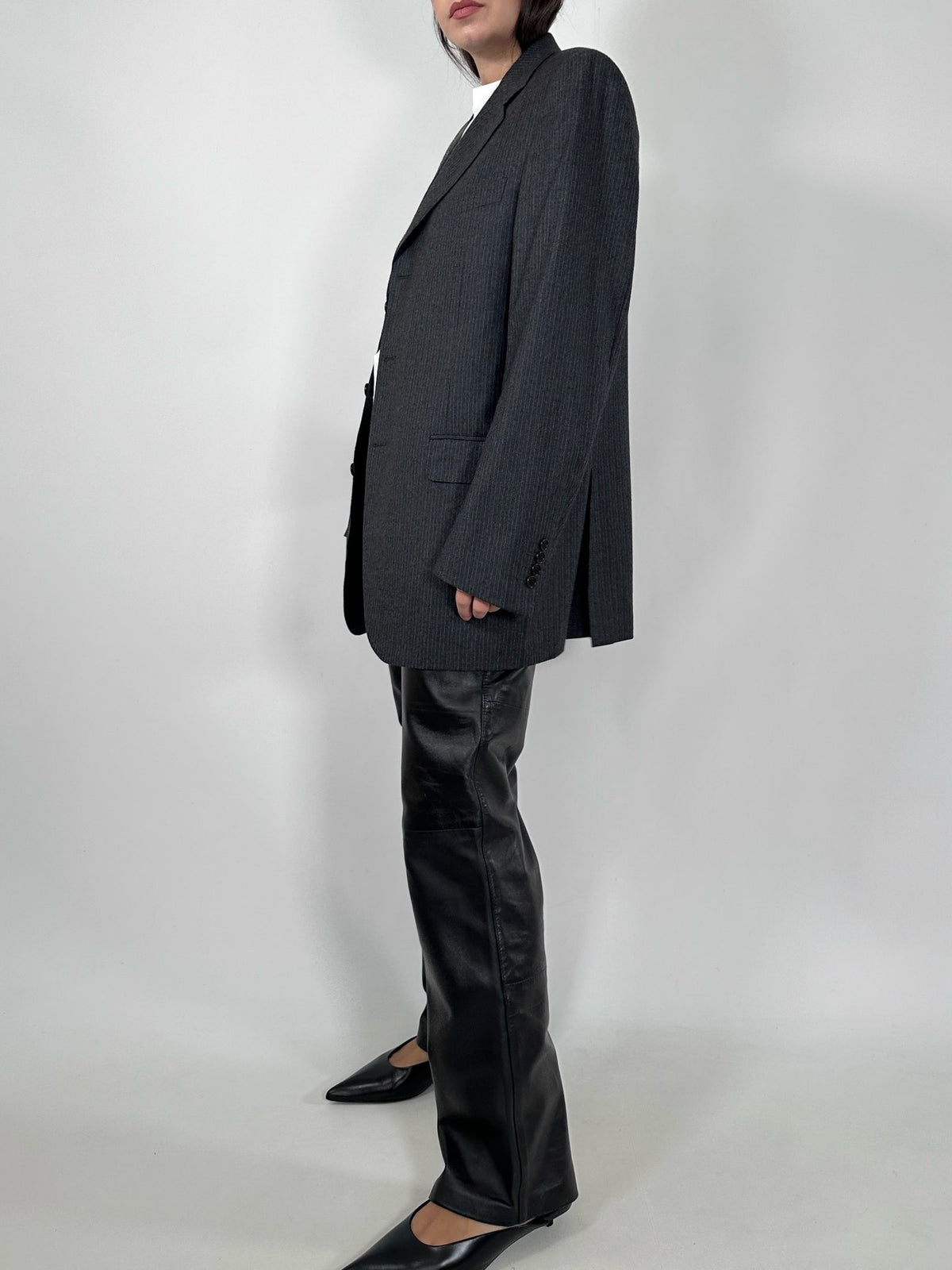 Canali Tailored Pinstripe Wool Blazer