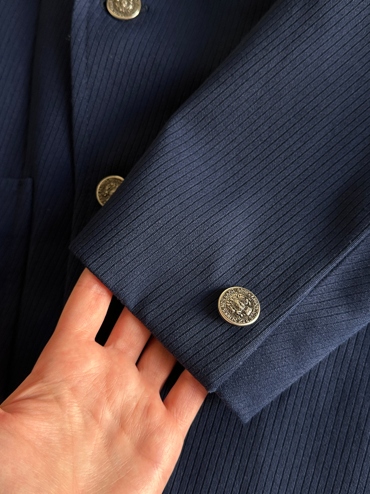 Vintage Navy Double-Breasted Blazer
