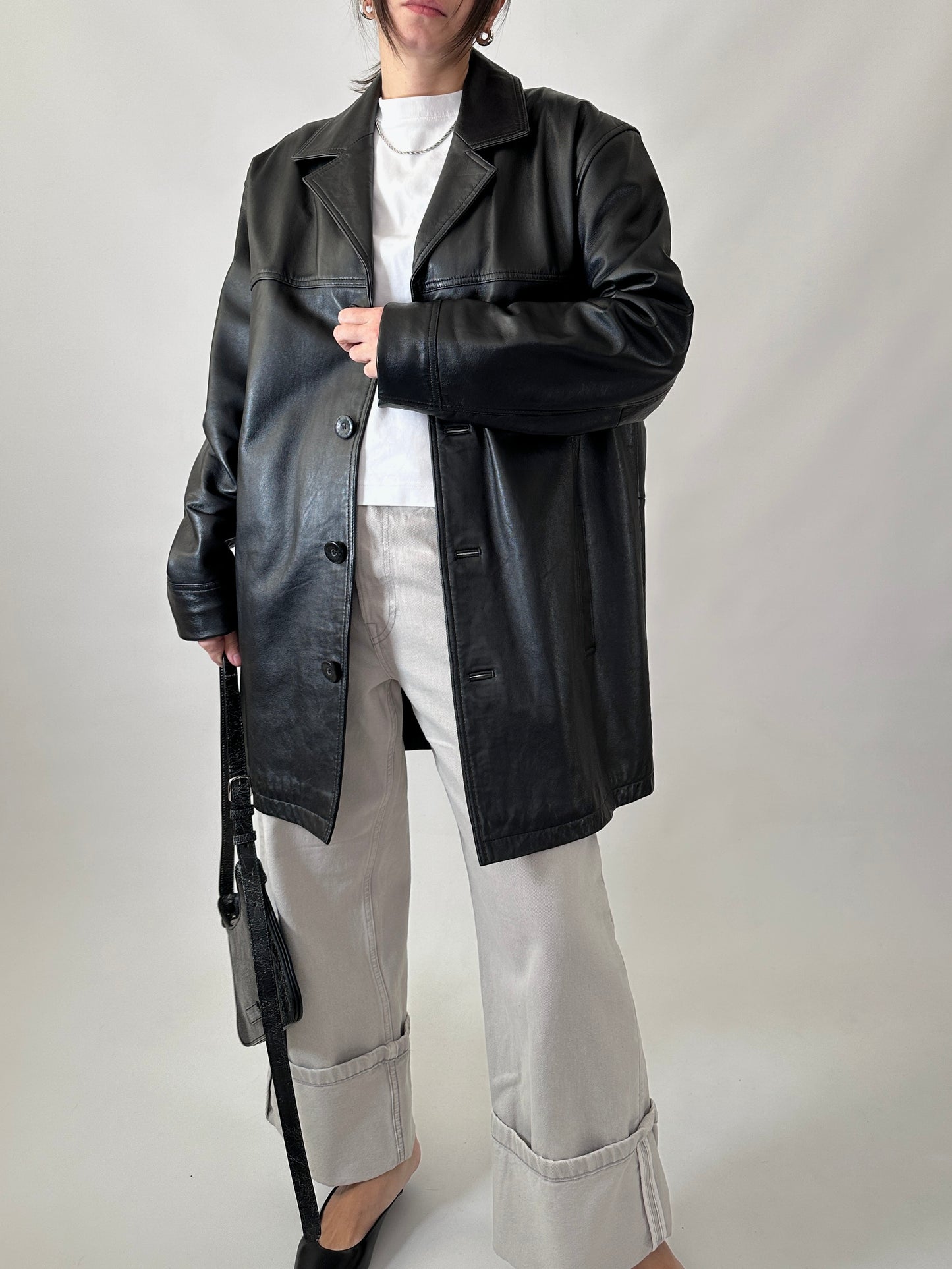 Vintage black soft leather jacket