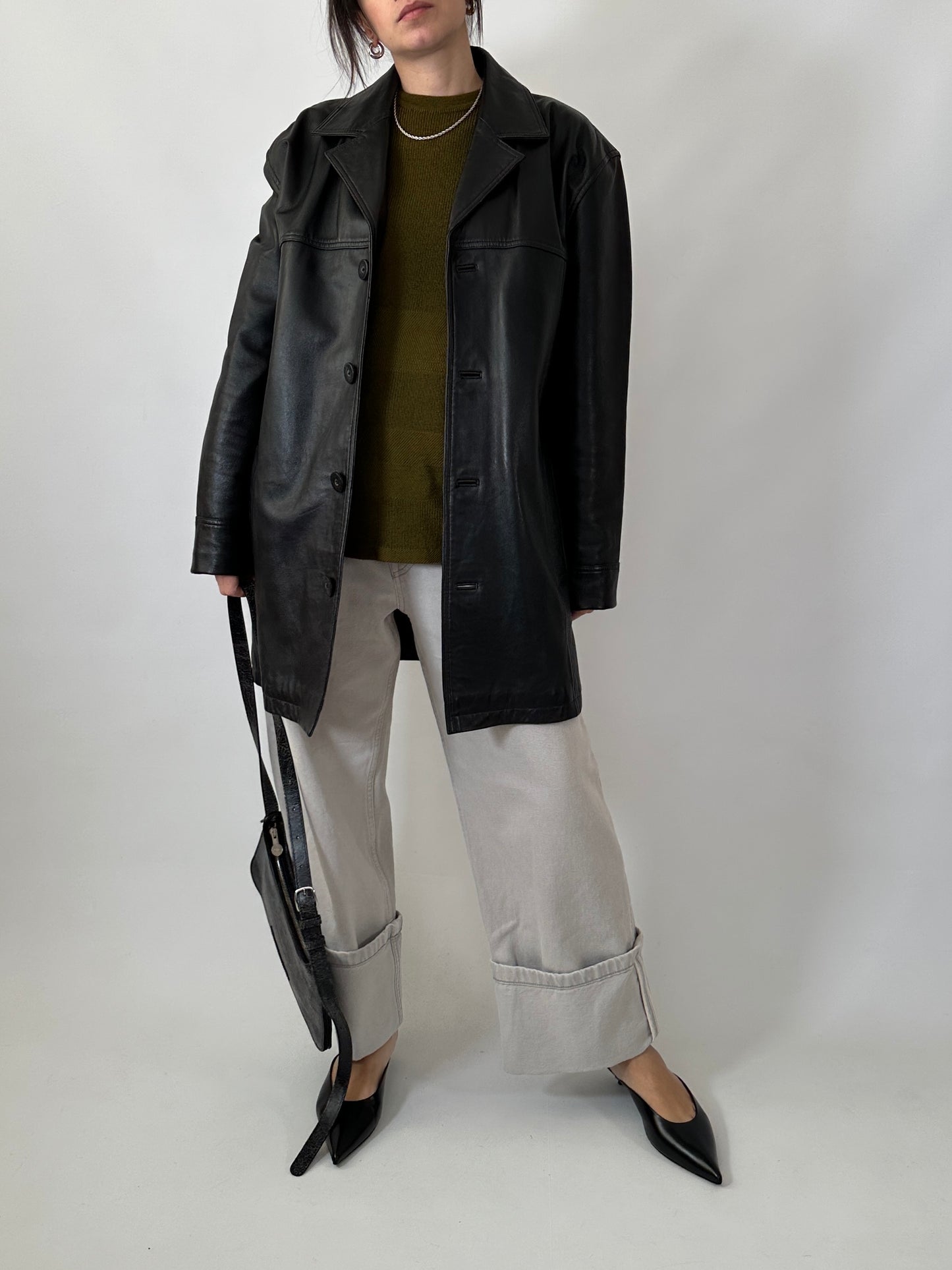 Vintage black soft leather jacket