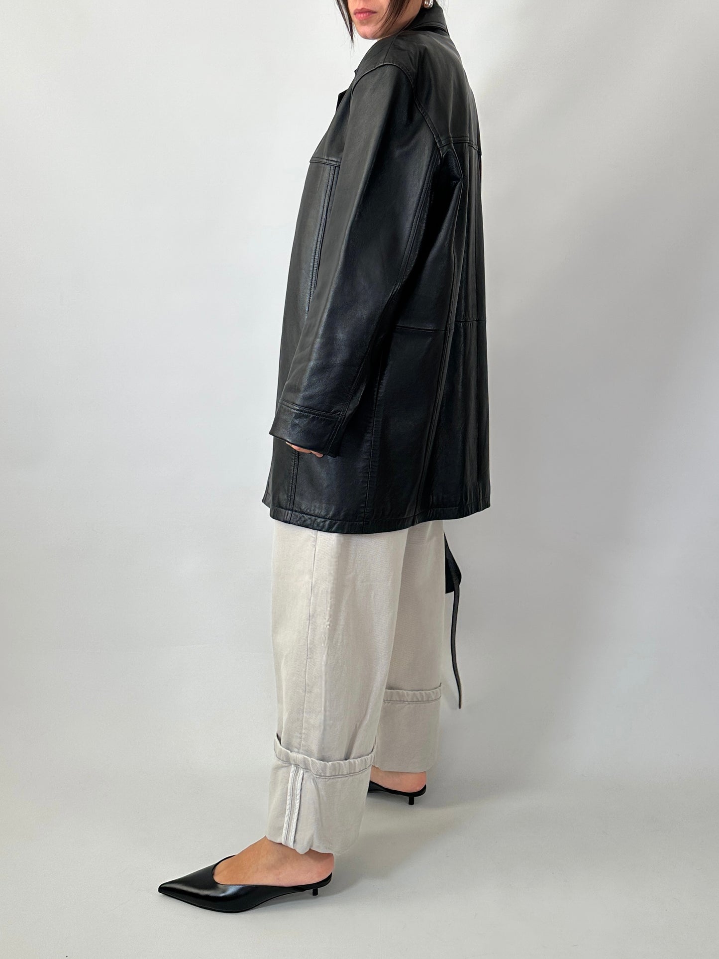 Vintage black soft leather jacket