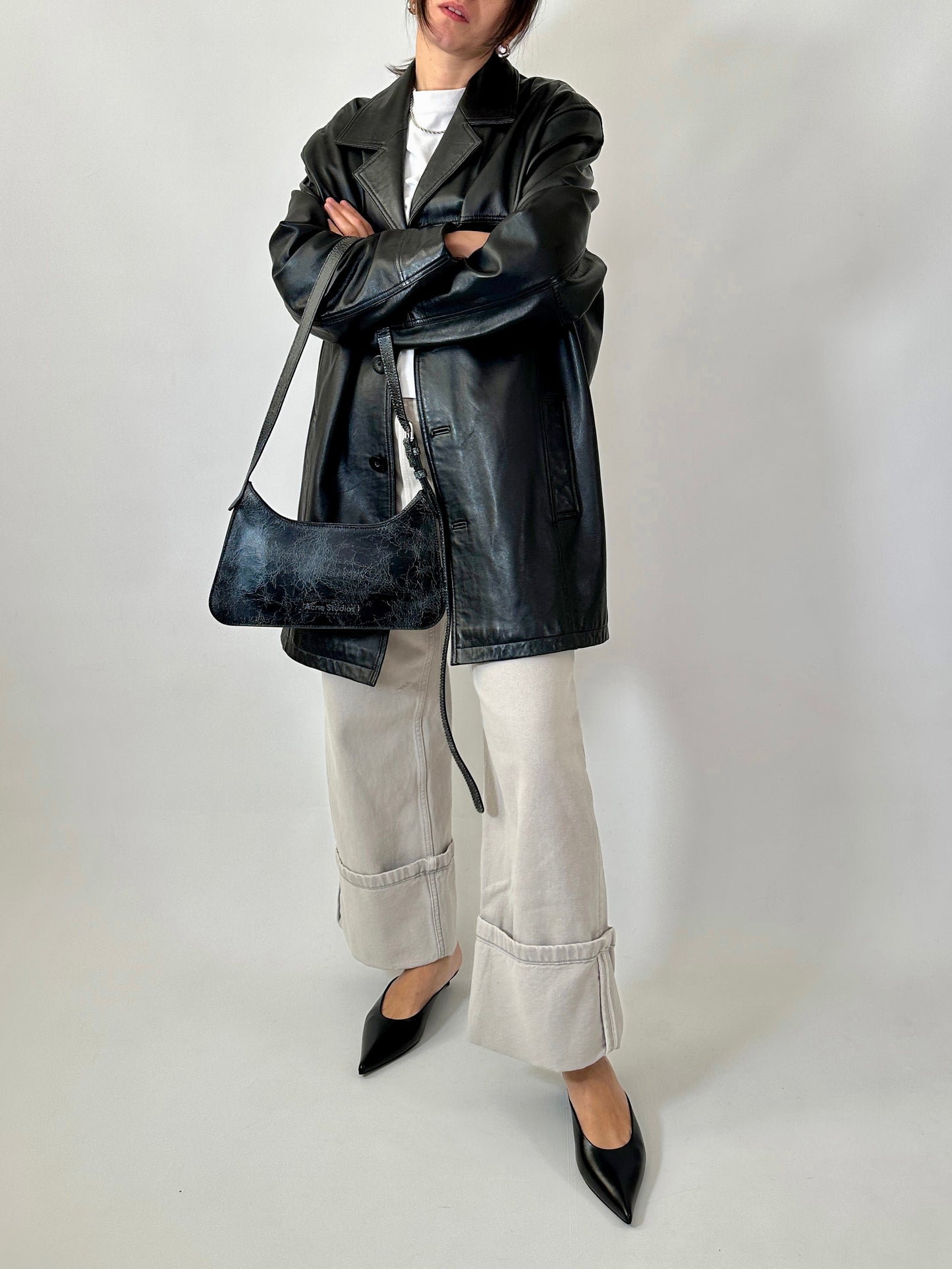 Vintage black soft leather jacket