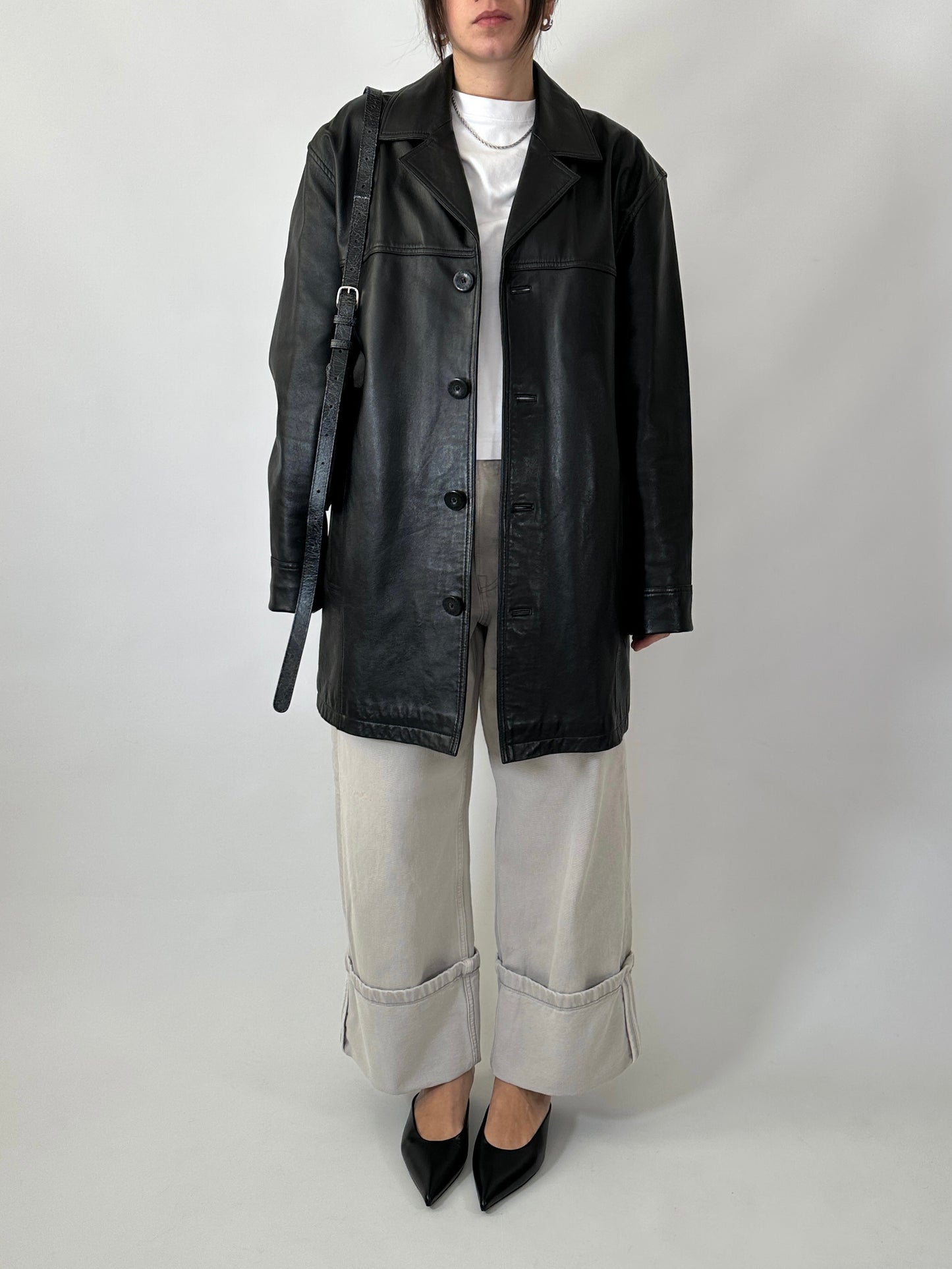 Vintage black soft leather jacket