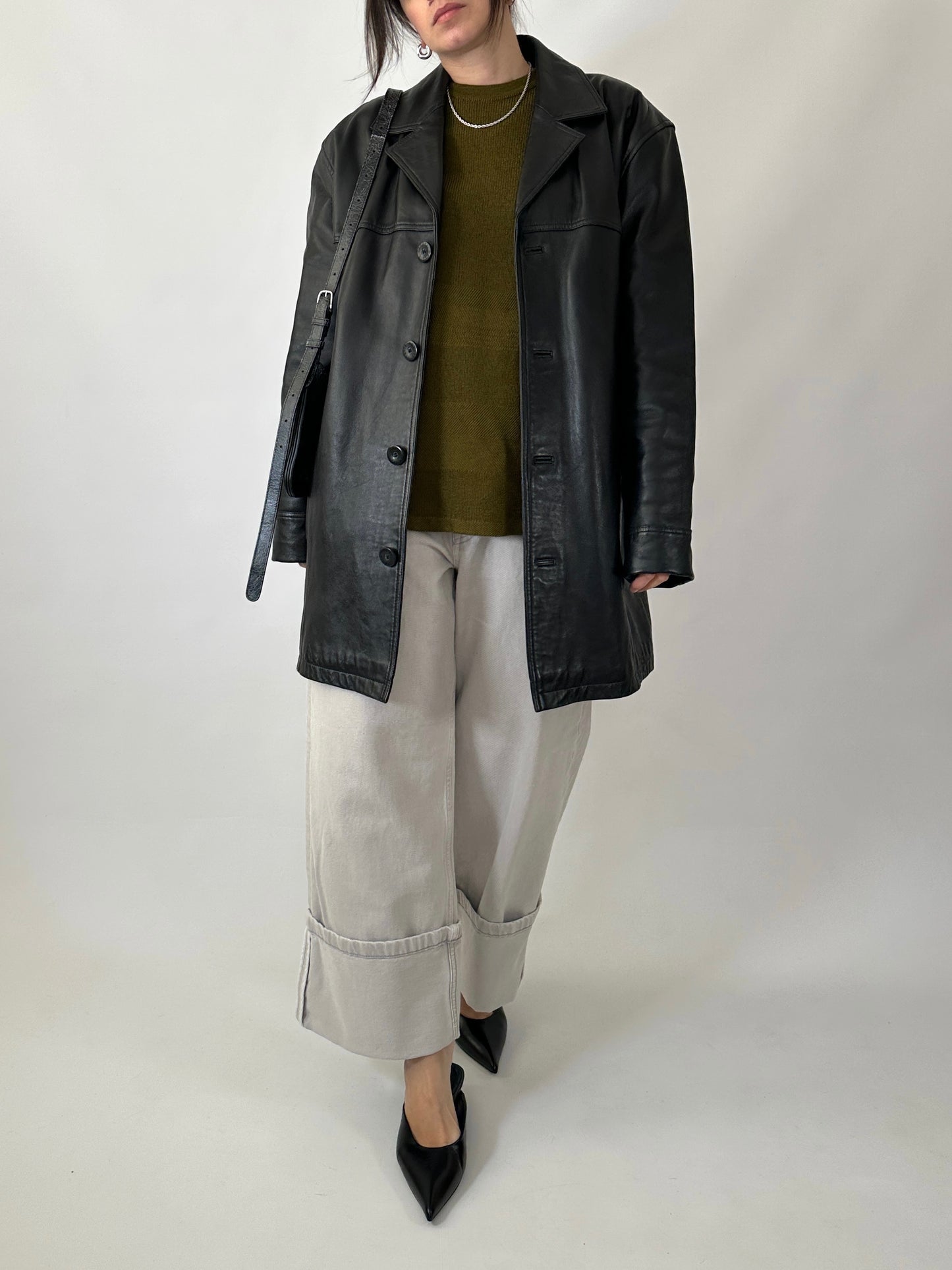 Vintage black soft leather jacket