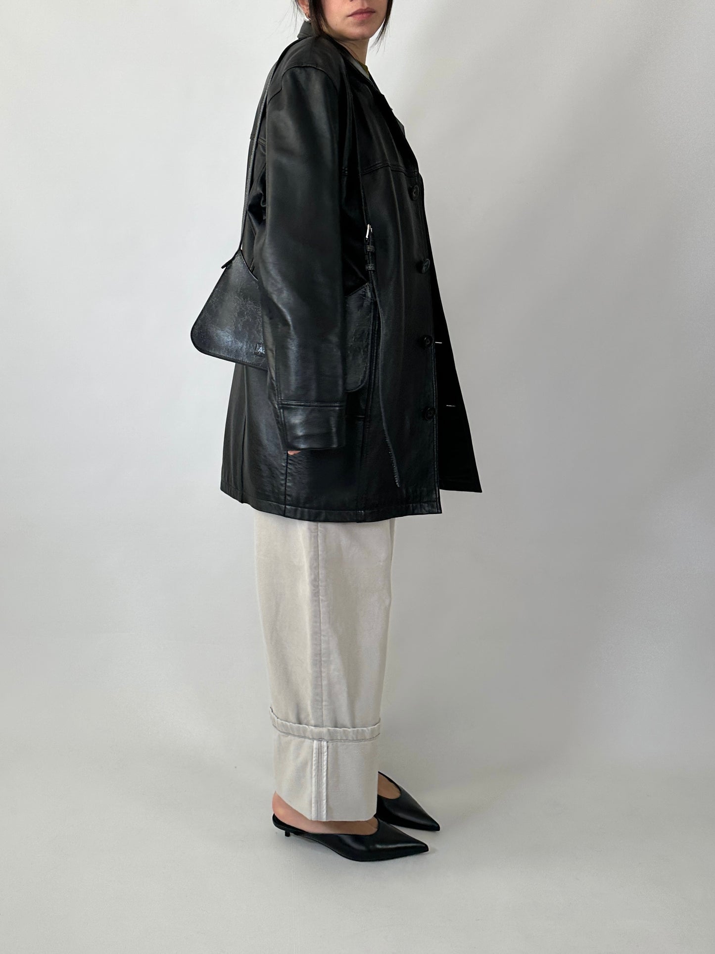 Vintage black soft leather jacket