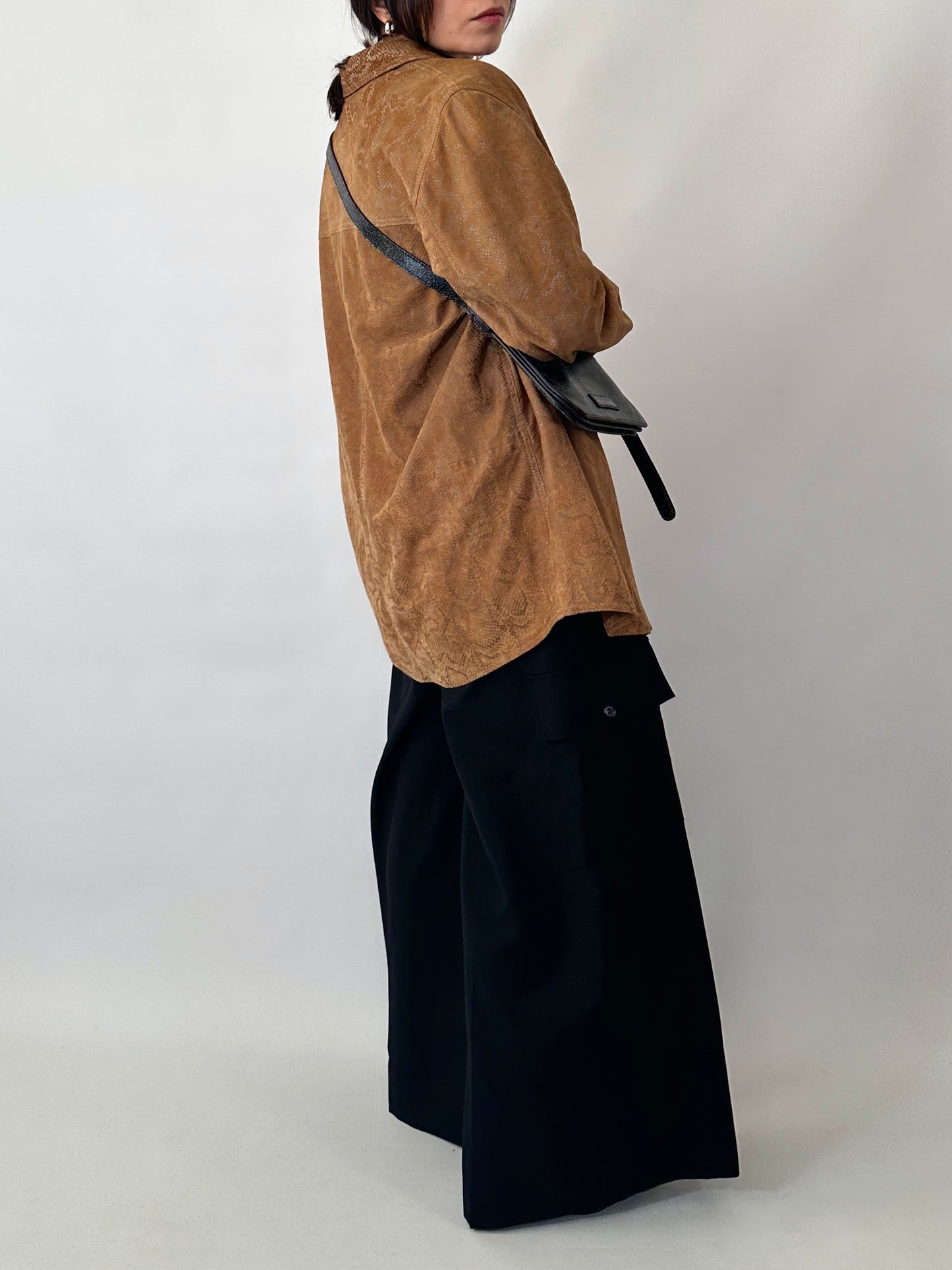 Python embossed suede shirt