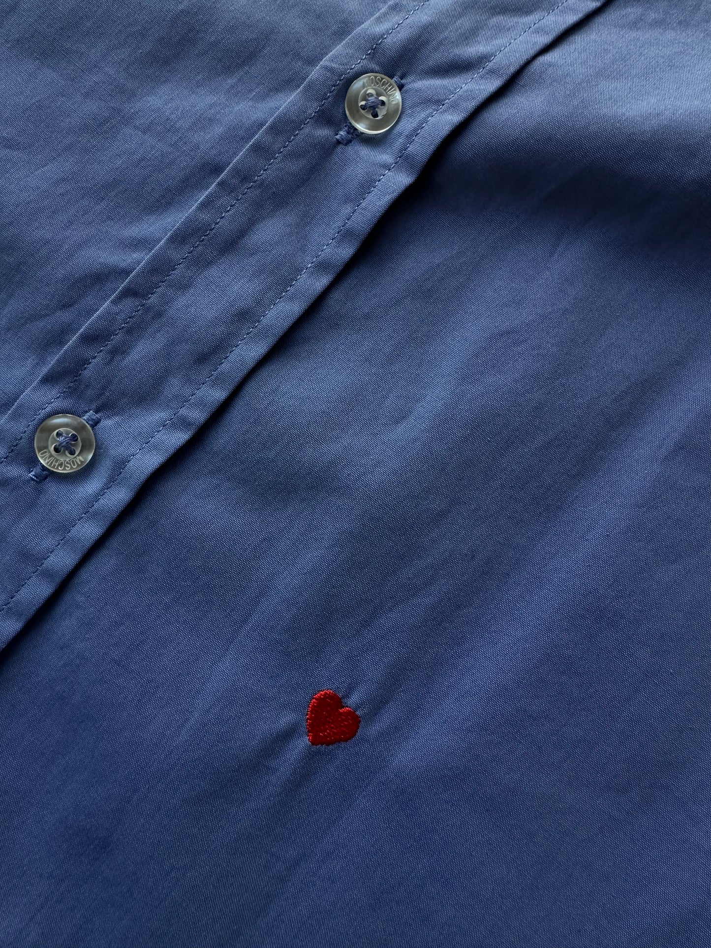 Moschino heart-embroidered cotton shirt